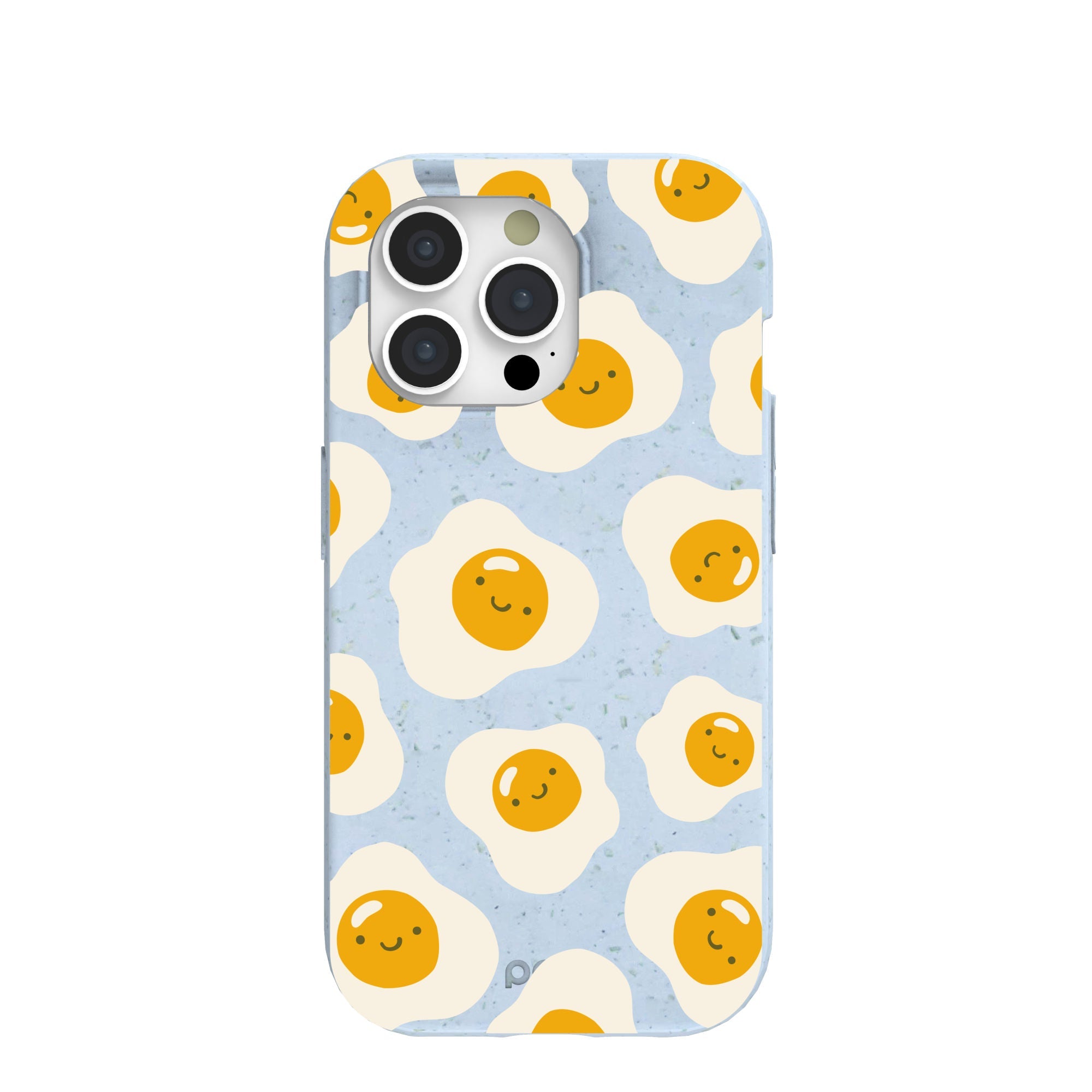 Powder Blue Sunny Side Up iPhone 15 Pro Case Refurbished - Pela Case refurbished available on Cerqular