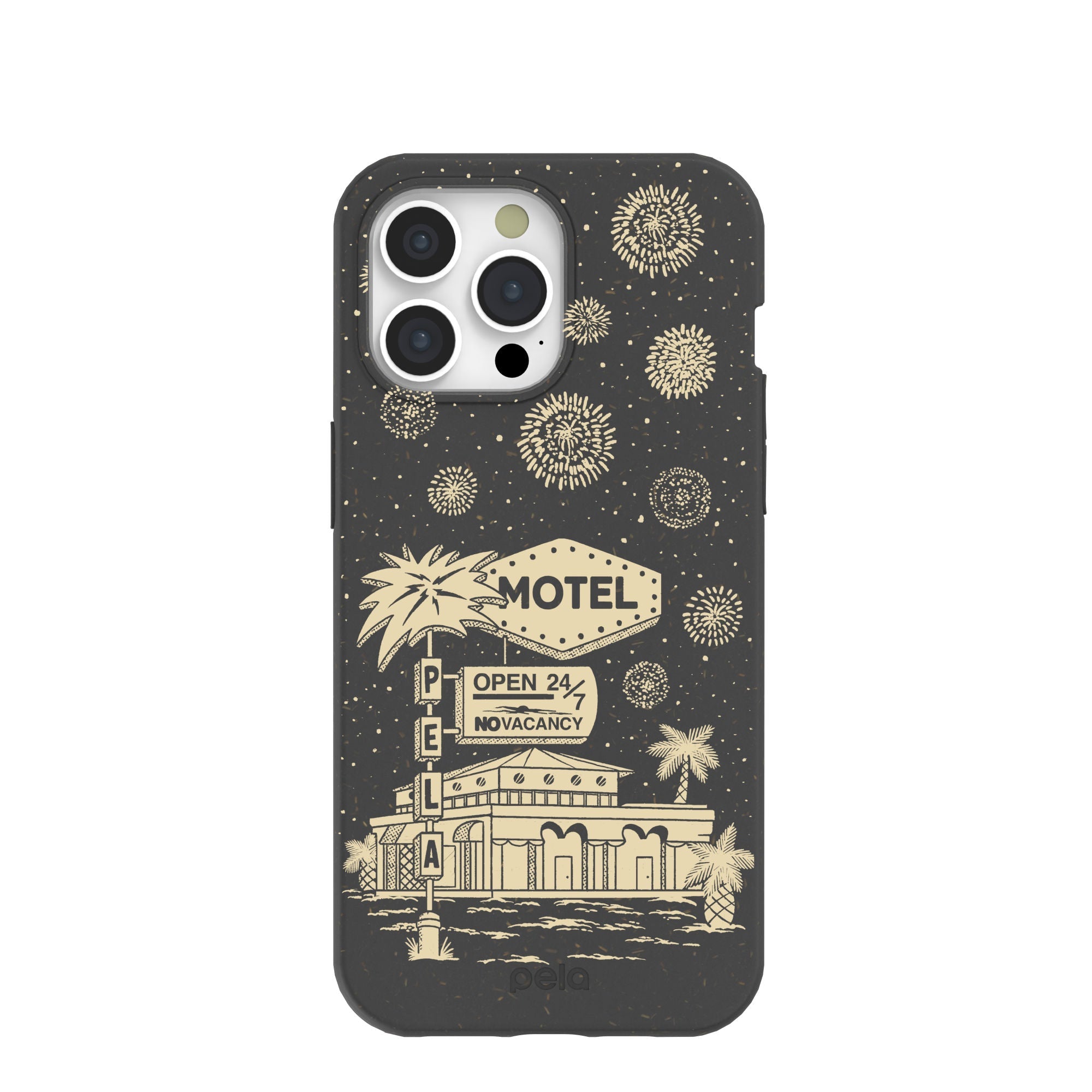 Black Motel Pela iPhone 15 Pro Max Case Refurbished - Pela Case refurbished available on Cerqular