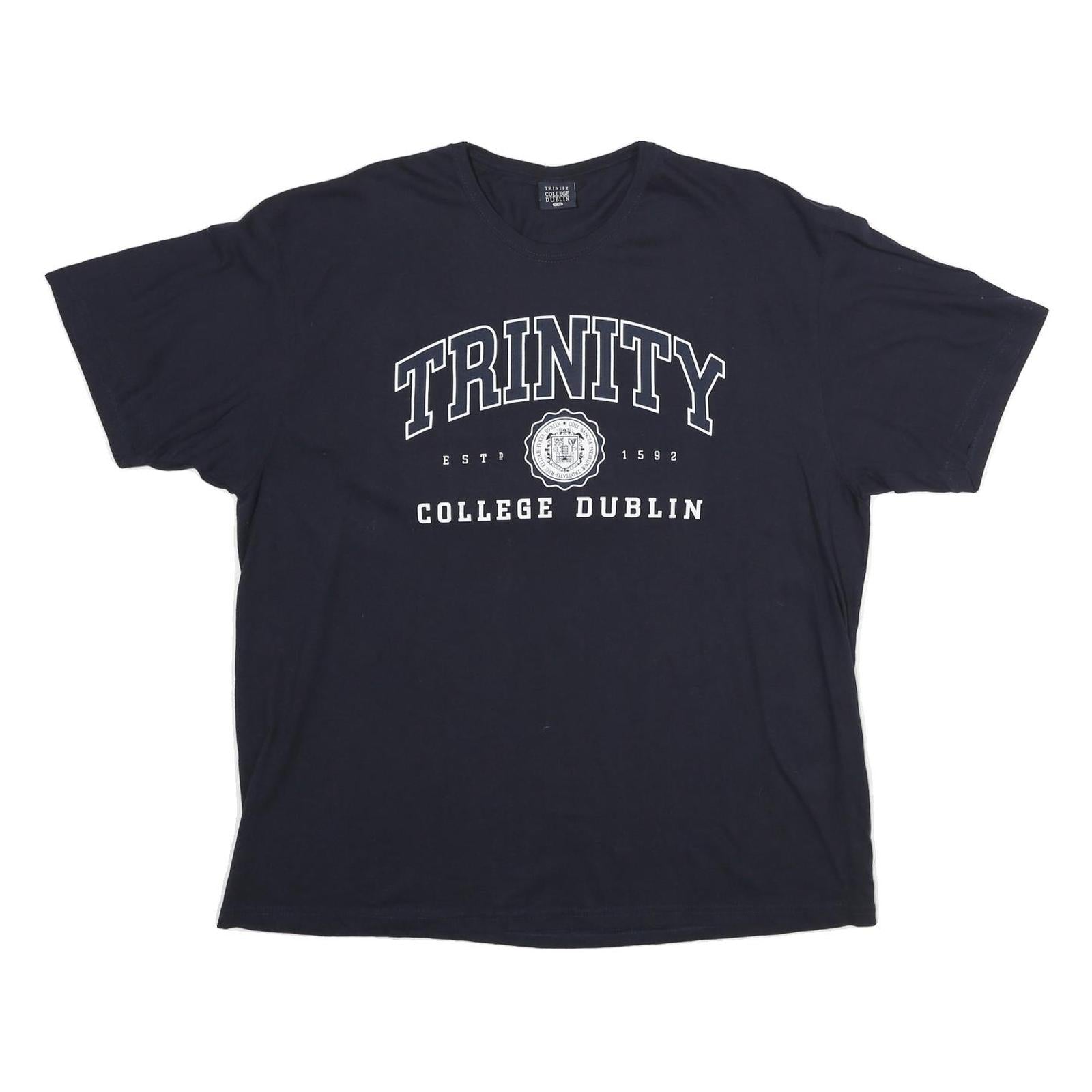 TRINITY COLLEGE DUBLIN Womens Black T-Shirt 2XL Short Sleeve Crew Neck Cotton Refurbished - N/A refurbished available on Cerqular