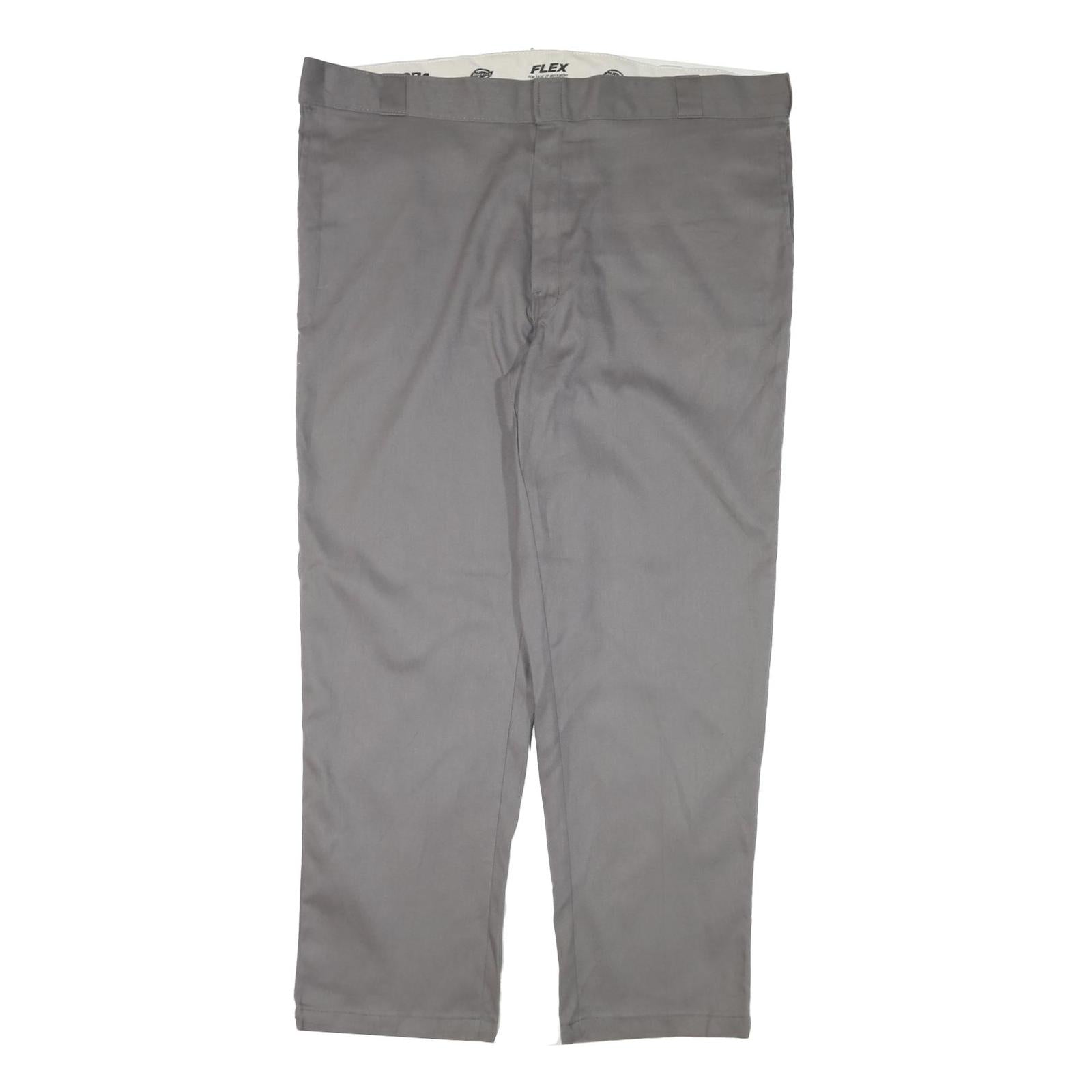 DICKIES Mens Regular Fit Grey Cotton Blend Zip Trousers W44 L31 Workwear Refurbished - N/A refurbished available on Cerqular