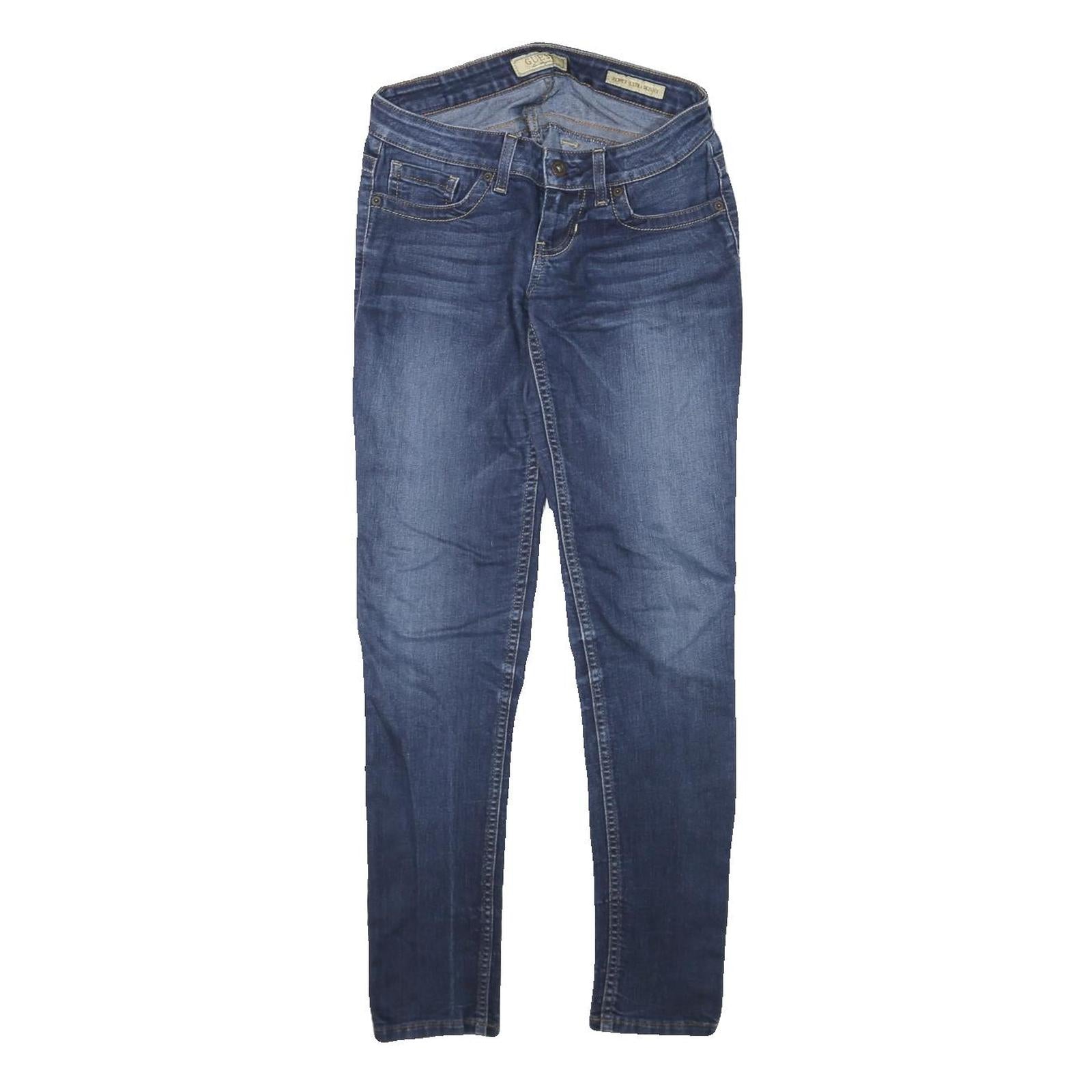 GUESS Womens Slim Blue Denim Jeans W24 L28 Zip Stretch Casual Refurbished - N/A refurbished available on Cerqular