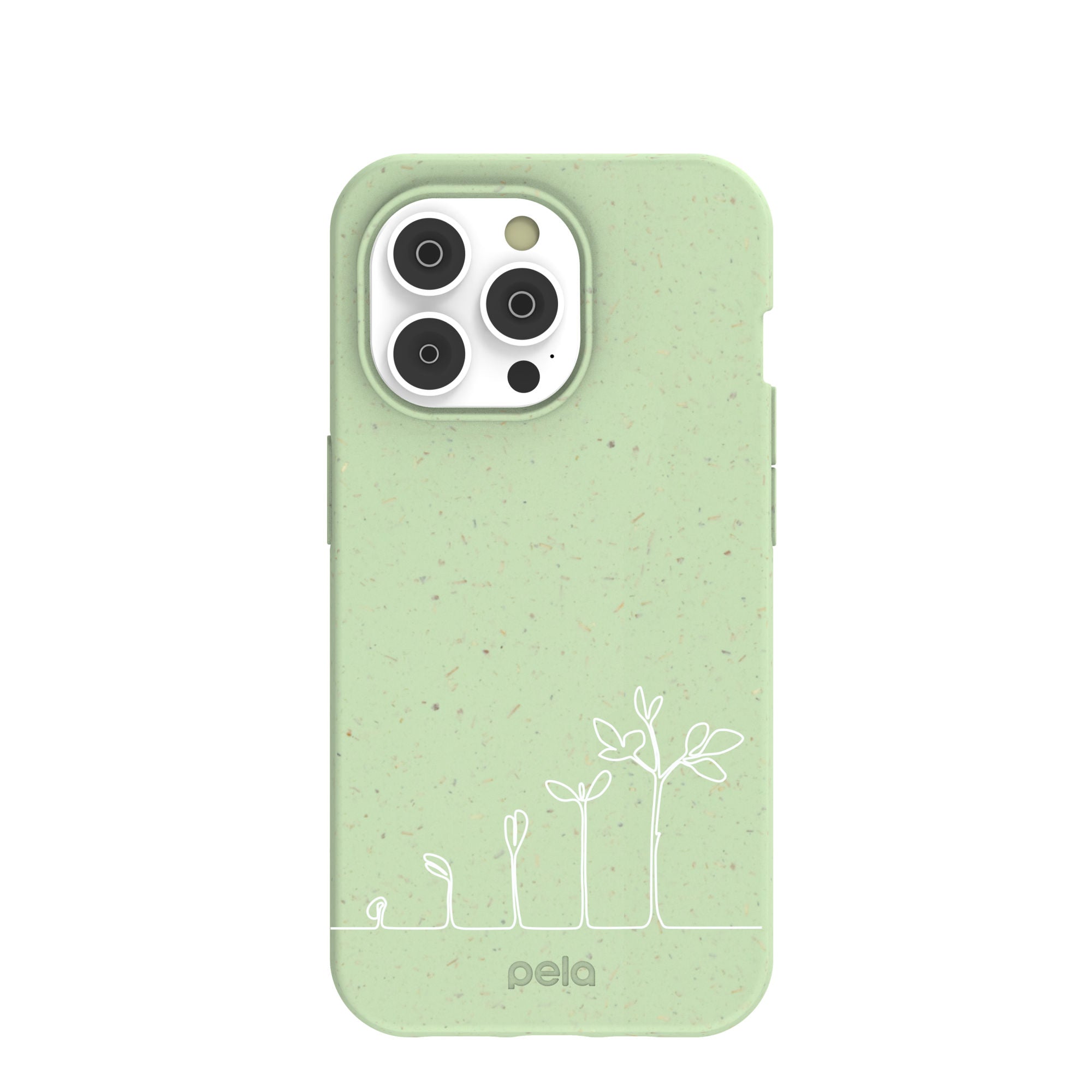 Sage Green Grow and Flourish iPhone 14 Pro Case Refurbished - Pela Case refurbished available on Cerqular