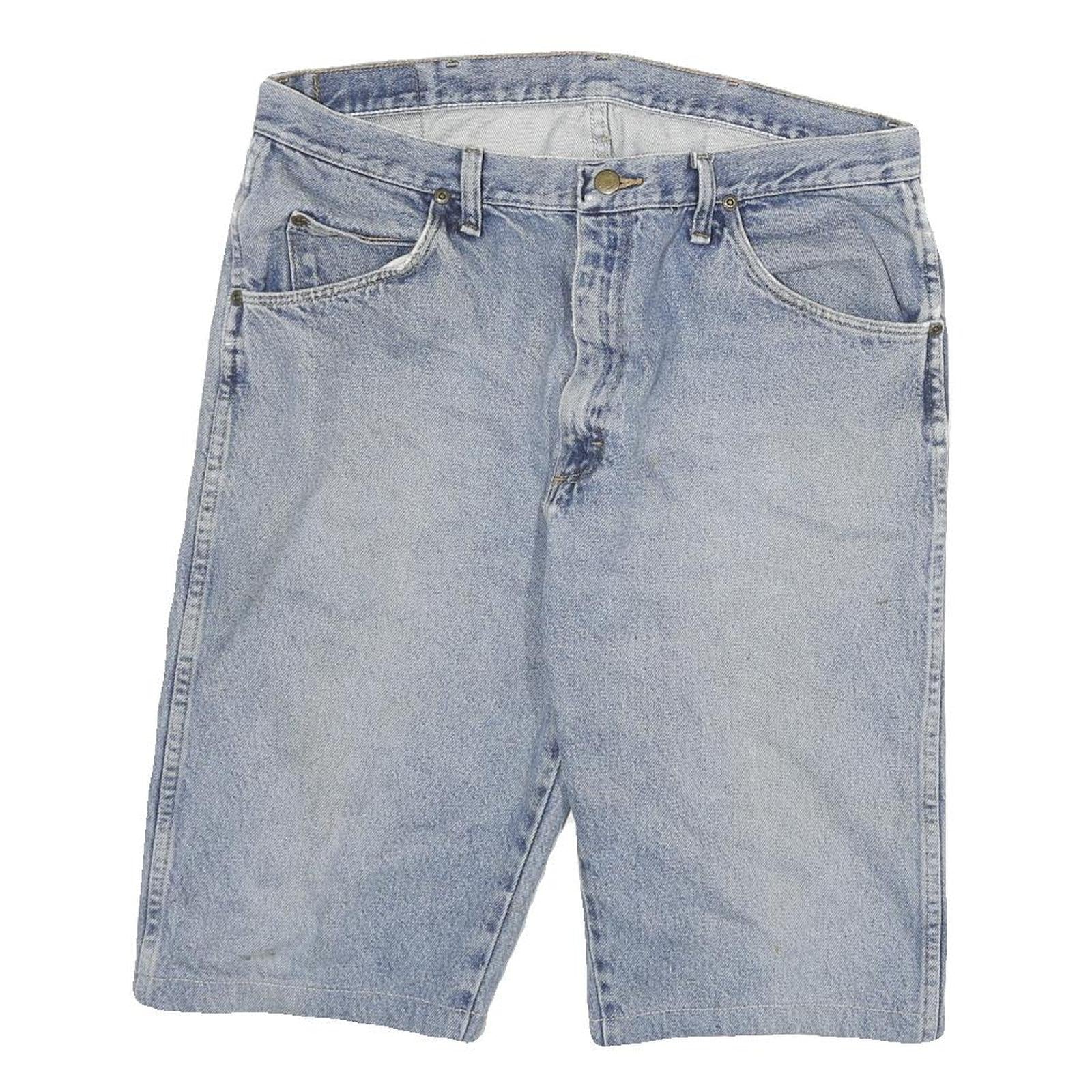 WRANGLER Mens Denim Blue Cotton Blend Casual Shorts XL W34 Relaxed Fit Refurbished - N/A refurbished available on Cerqular