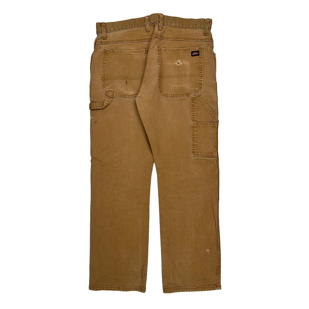 Buy Dickies Carpenter Trousers - 34W 31L Brown Cotton Refurbished - $57.61 Dickies Carpenter Trousers - 34W 31L Brown Cotton Refurbished - Thrifted (note: this is a term often used to describe second- refurbished available on Cerqular