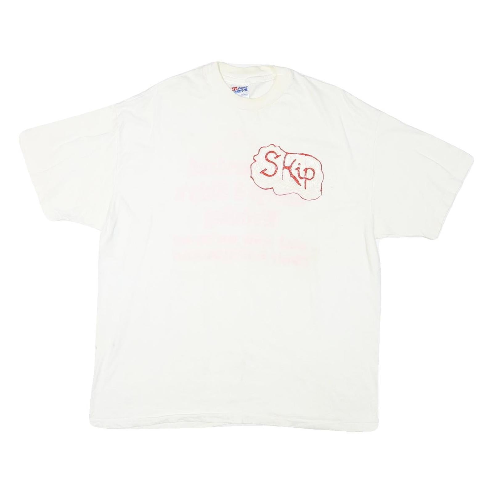 HANES Mens White Skip Graphic T-Shirt XL Short Sleeve Crew Neck Wedding Refurbished - N/A refurbished available on Cerqular