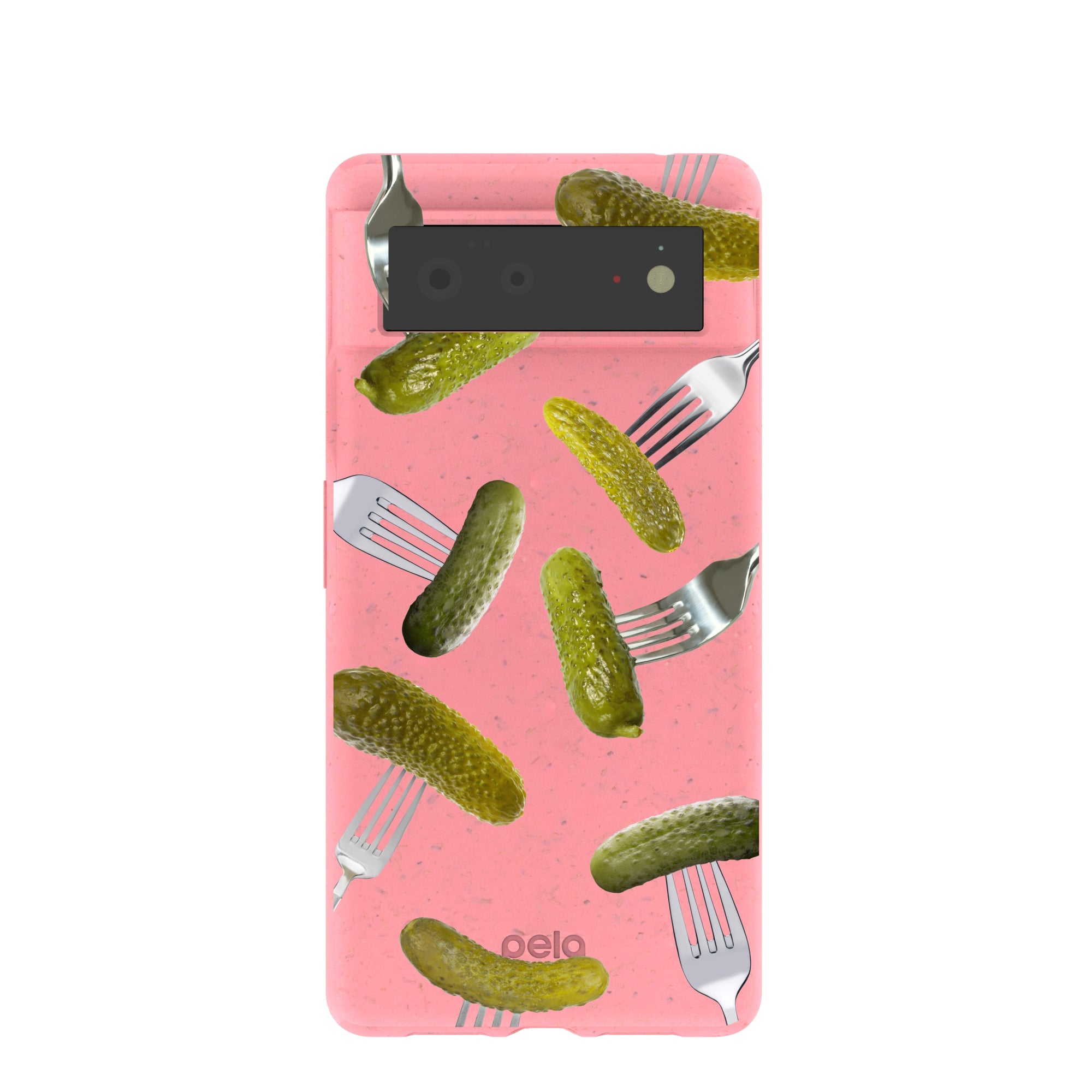 Bubblegum Pink Pickle Party Google Pixel 6 Case Refurbished - Pela Case refurbished available on Cerqular