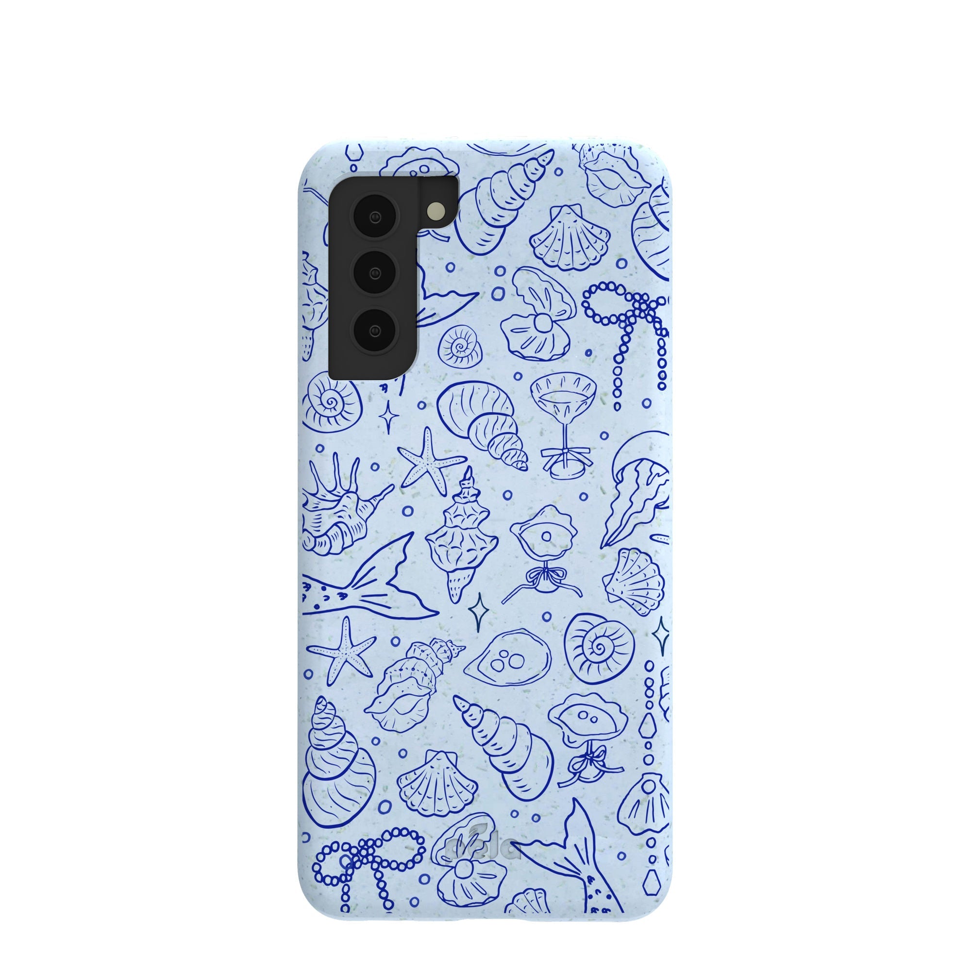 Powder Blue Ocean Charms Samsung Galaxy S21 Case Refurbished - Pela Case refurbished available on Cerqular