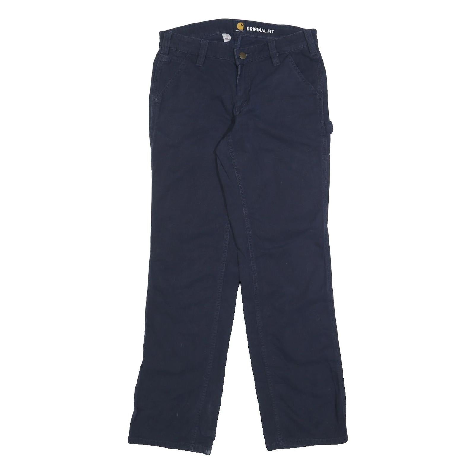 CARHARTT Womens Regular Fit Navy Cotton Blend Straight Leg Trousers W28 L31 Refurbished - N/A refurbished available on Cerqular