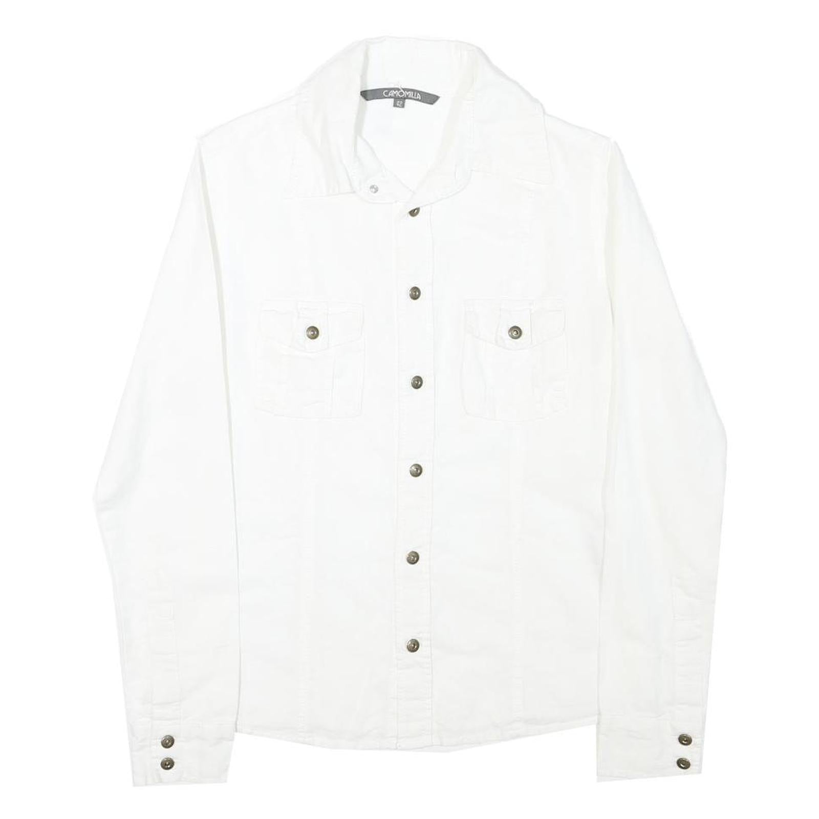 CAMOMILLA Mens White Cotton Blend Shirt XS Classic Button Front Casual Refurbished - N/A refurbished available on Cerqular