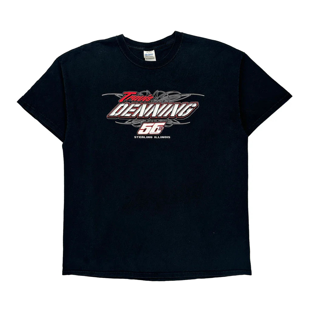 Sterling, Illinois Gildan Graphic T-Shirt - XL Black Cotton Refurbished - Thrifted (note: this is a term often used to describe second- refurbished available on Cerqular