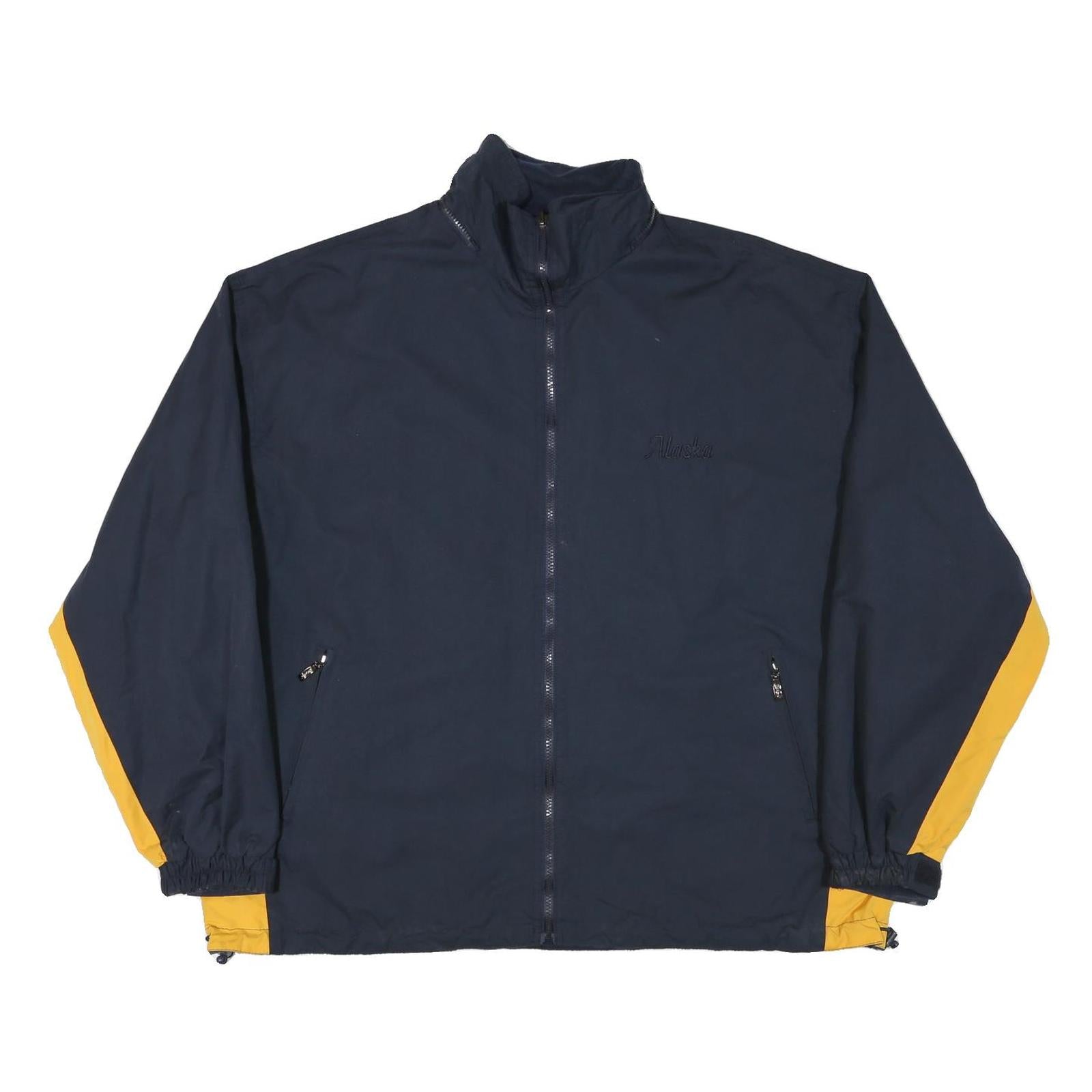 ALASKA Mens Navy Blue & Yellow Jacket XL Polyester Blend Plain Zip Casual Refurbished - N/A refurbished available on Cerqular