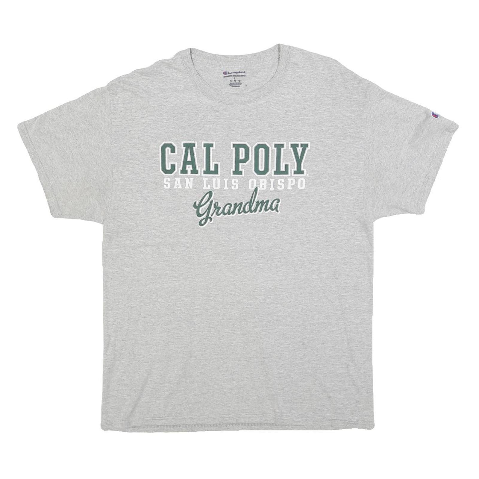 CHAMPION Mens Grey Cal Poly San Luis Obispo Graphic T-Shirt L Crew Neck Short Refurbished - N/A refurbished available on Cerqular