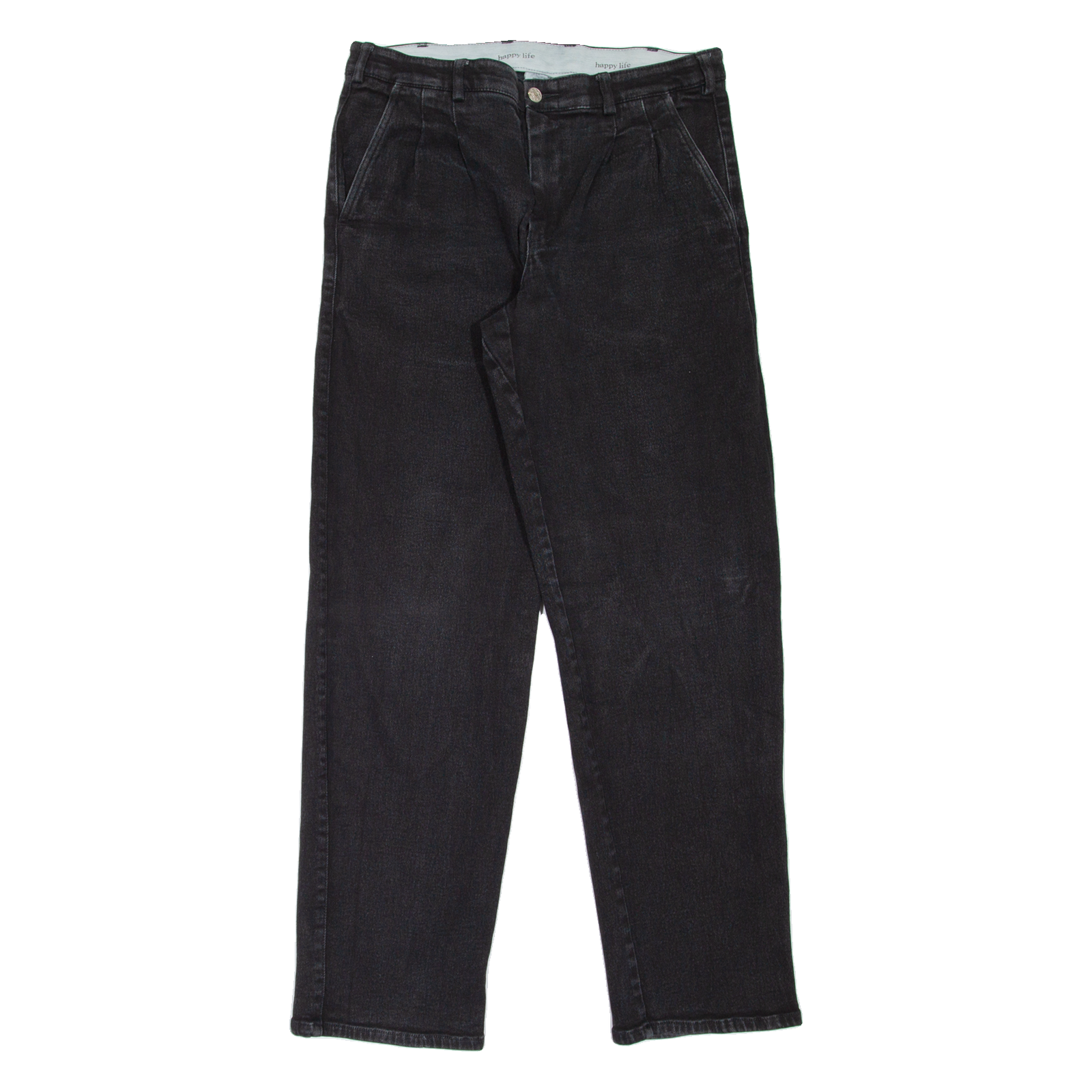HAPPY LIFE Pleated Mens Jeans Black Relaxed Tapered W32 L32 Refurbished - N/A refurbished available on Cerqular