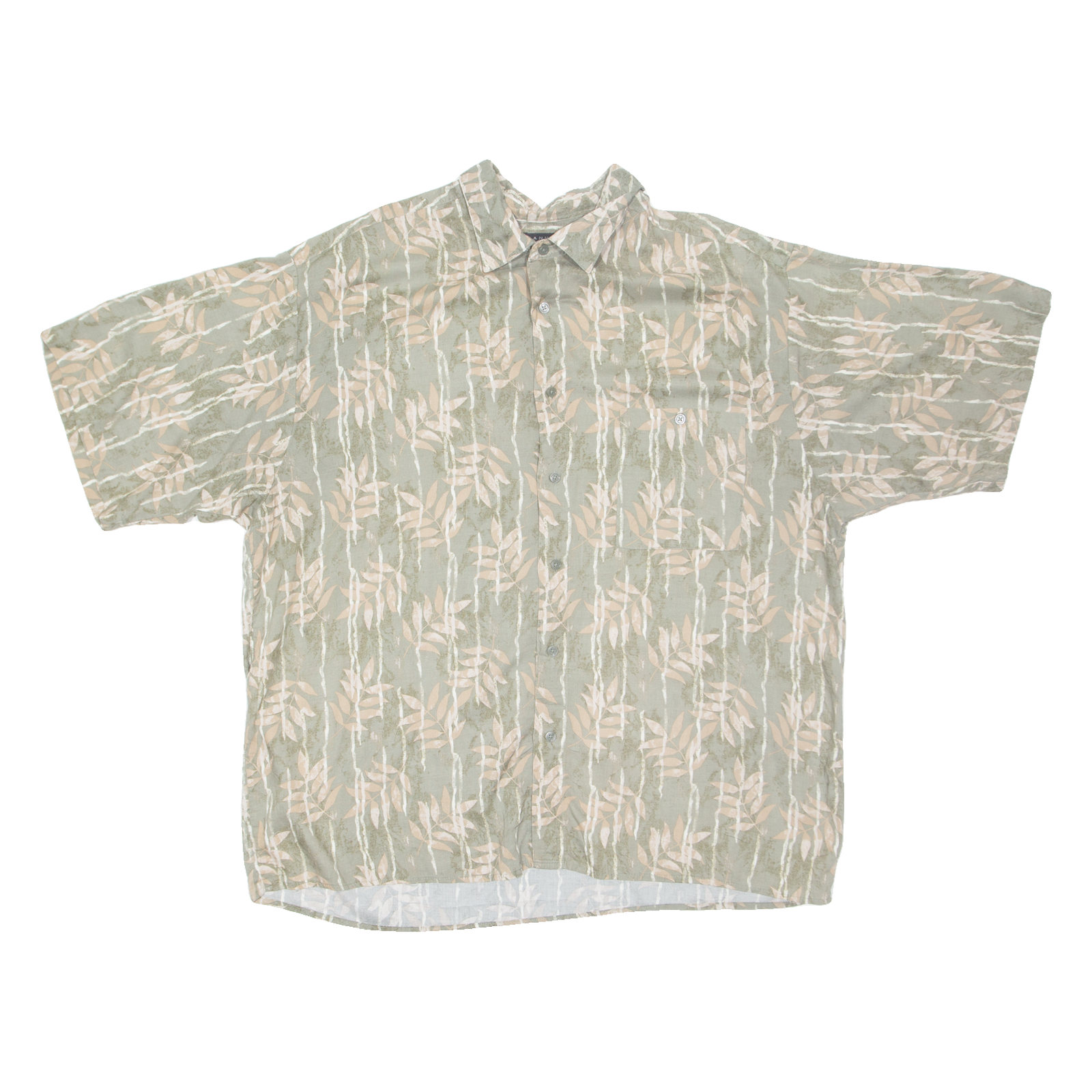 MANHATTAN Mens Hawaiian Shirt Grey Floral XL Refurbished - N/A refurbished available on Cerqular