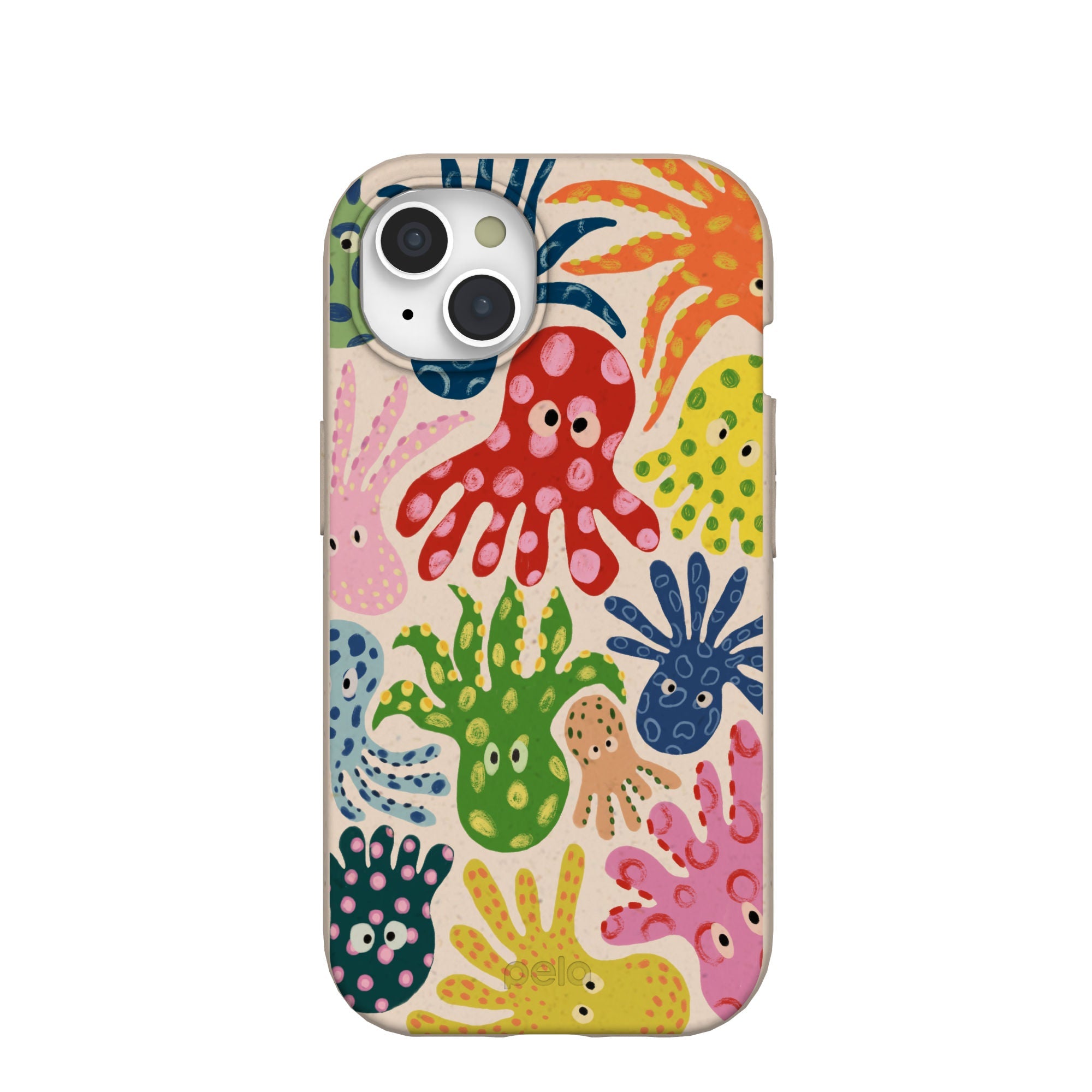 Seashell Octopi iPhone 15 Case Refurbished - Pela Case refurbished available on Cerqular