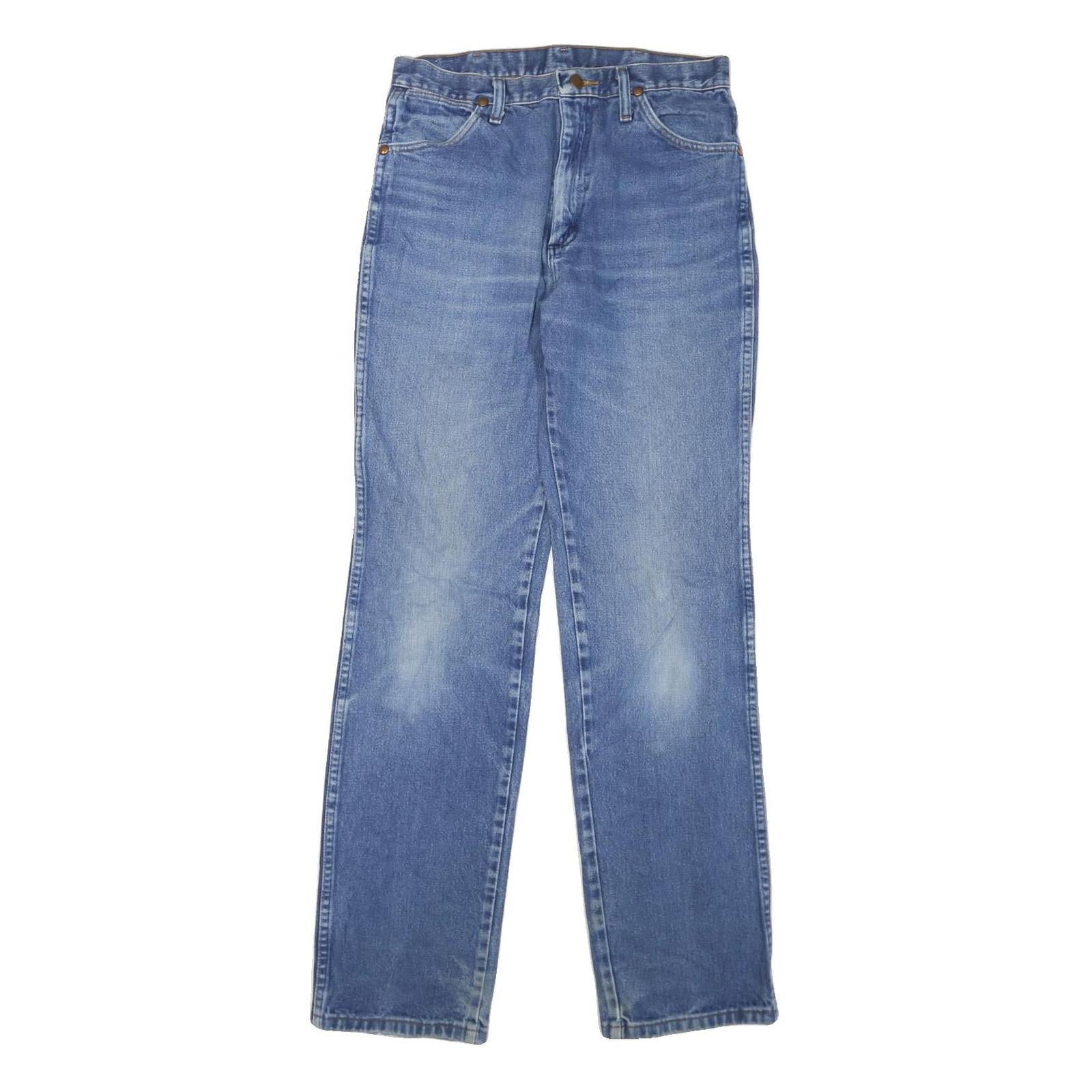 WRANGLER Mens Jeans Blue Regular Straight Denim W31 L34 Classic Zip Pockets Refurbished - N/A refurbished available on Cerqular