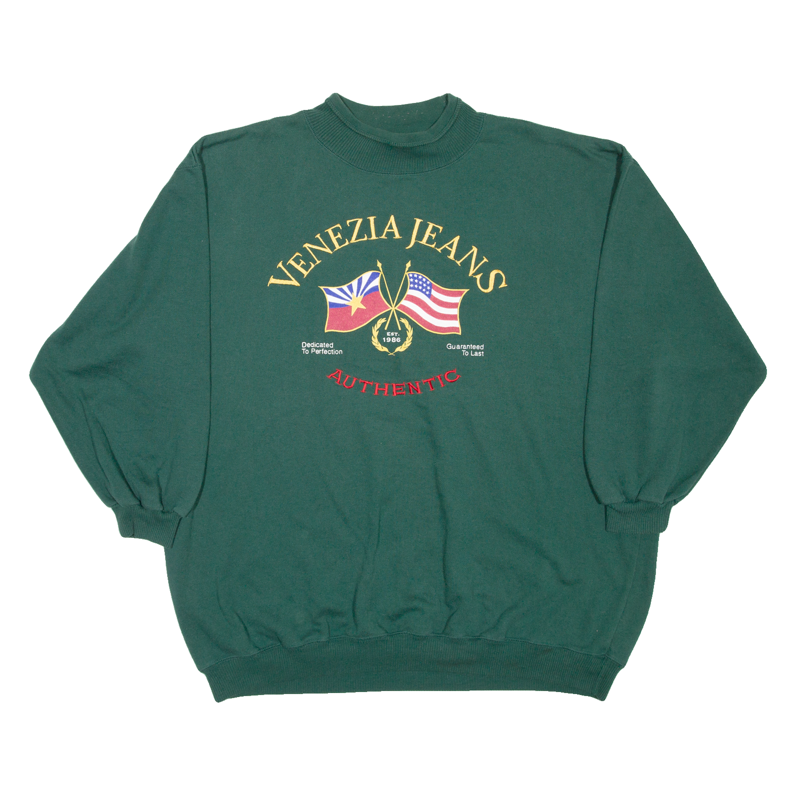 VENEZIA JEANS Womens Sweatshirt Green 90s XL Refurbished - N/A refurbished available on Cerqular