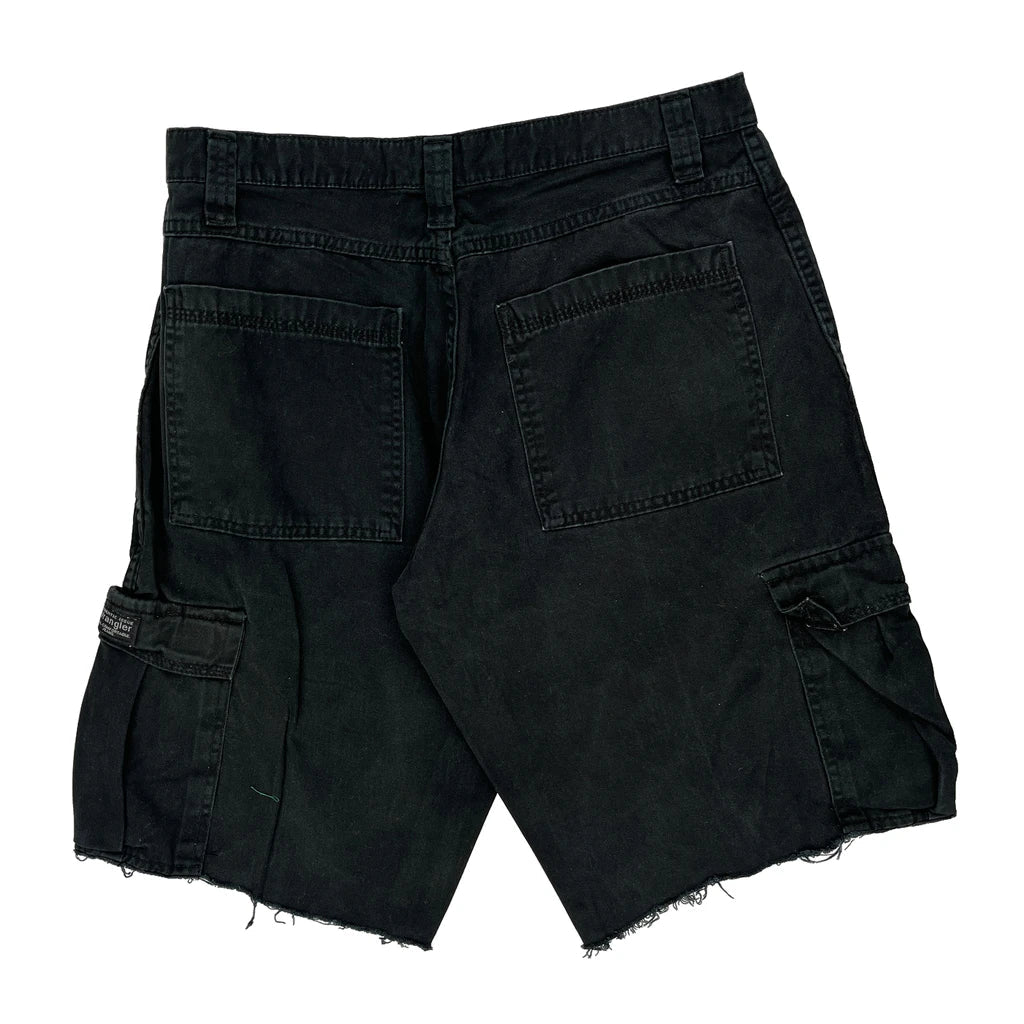 Unbranded Cargo Shorts - 32W 10L Black Cotton Refurbished - Thrifted (note: this is a term often used to describe second- refurbished available on Cerqular