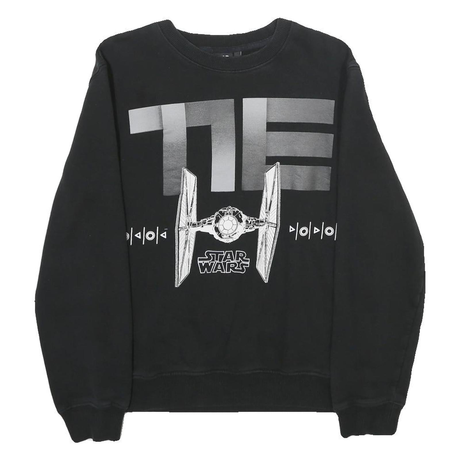 STAR WARS Mens Black Sweatshirt S Crew Neck Starfighter Graphic Cotton Pullover Refurbished - N/A refurbished available on Cerqular