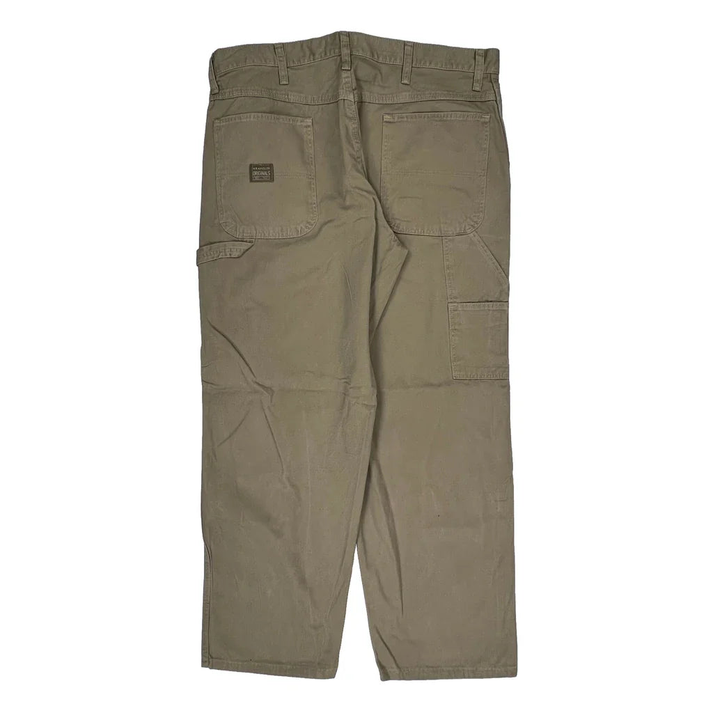 Wrangler Carpenter Trousers - 38W 30L Khaki Cotton Refurbished - Thrifted (note: this is a term often used to describe second- refurbished available on Cerqular