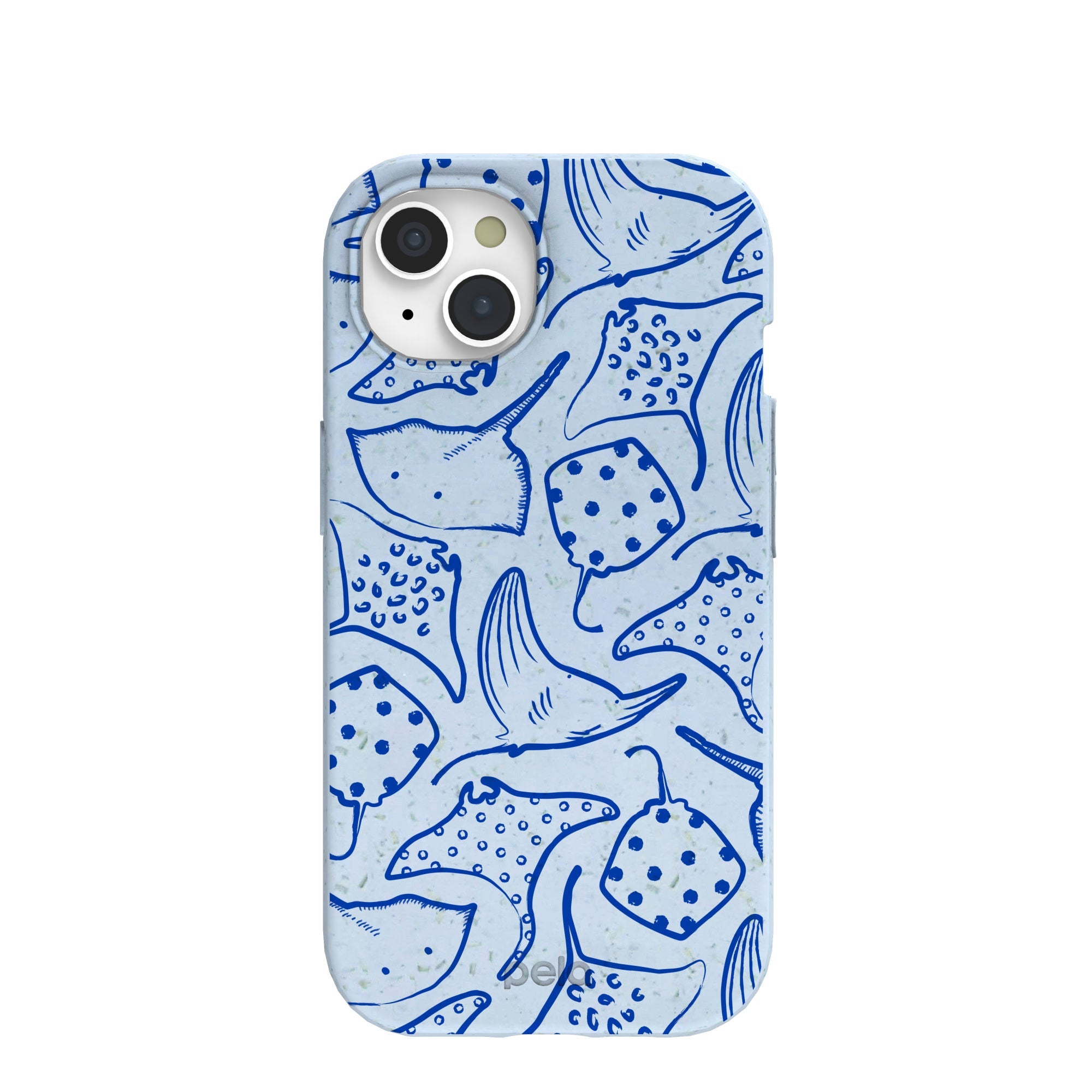 Powder Blue Stingray Fever iPhone 15 Case Refurbished - Pela Case refurbished available on Cerqular