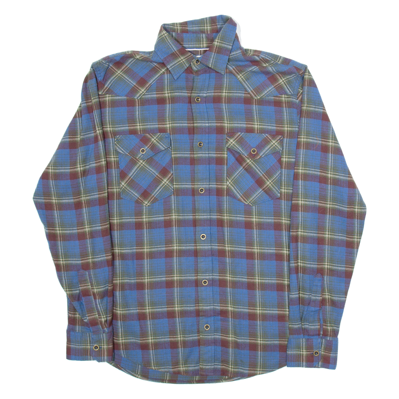 WRANGLER Mens Shirt Blue Check Long Sleeve S Refurbished - N/A refurbished available on Cerqular