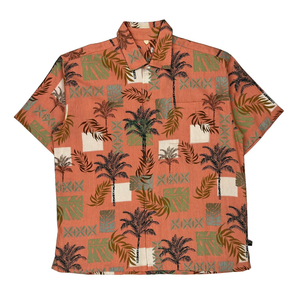 Unbranded Hawaiian Shirt - XL Orange Cotton Refurbished - Thrifted (note: this is a term often used to describe second- refurbished available on Cerqular