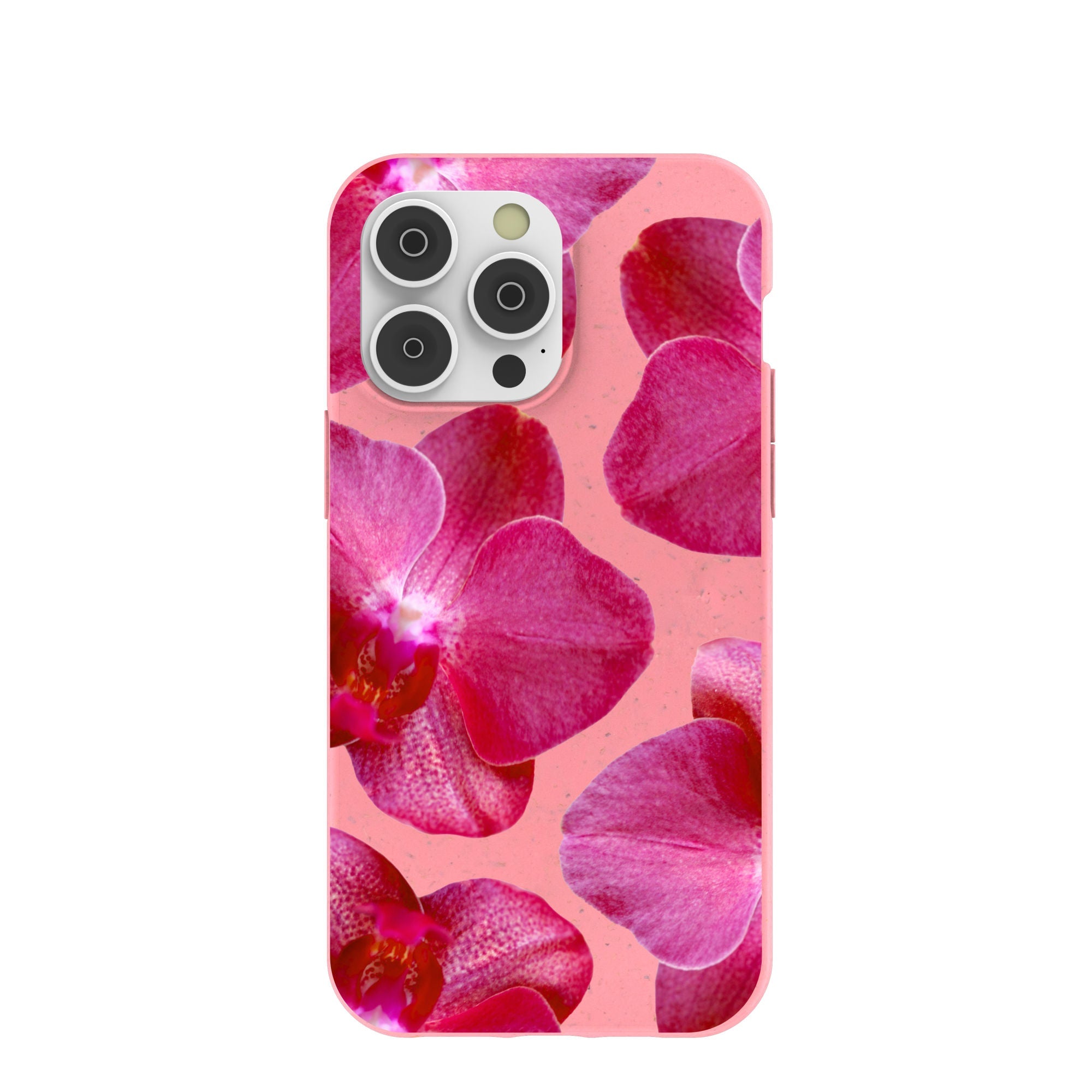 Bubblegum Pink Pink Orchids iPhone 14 Pro Max Case Refurbished - Pela Case refurbished available on Cerqular