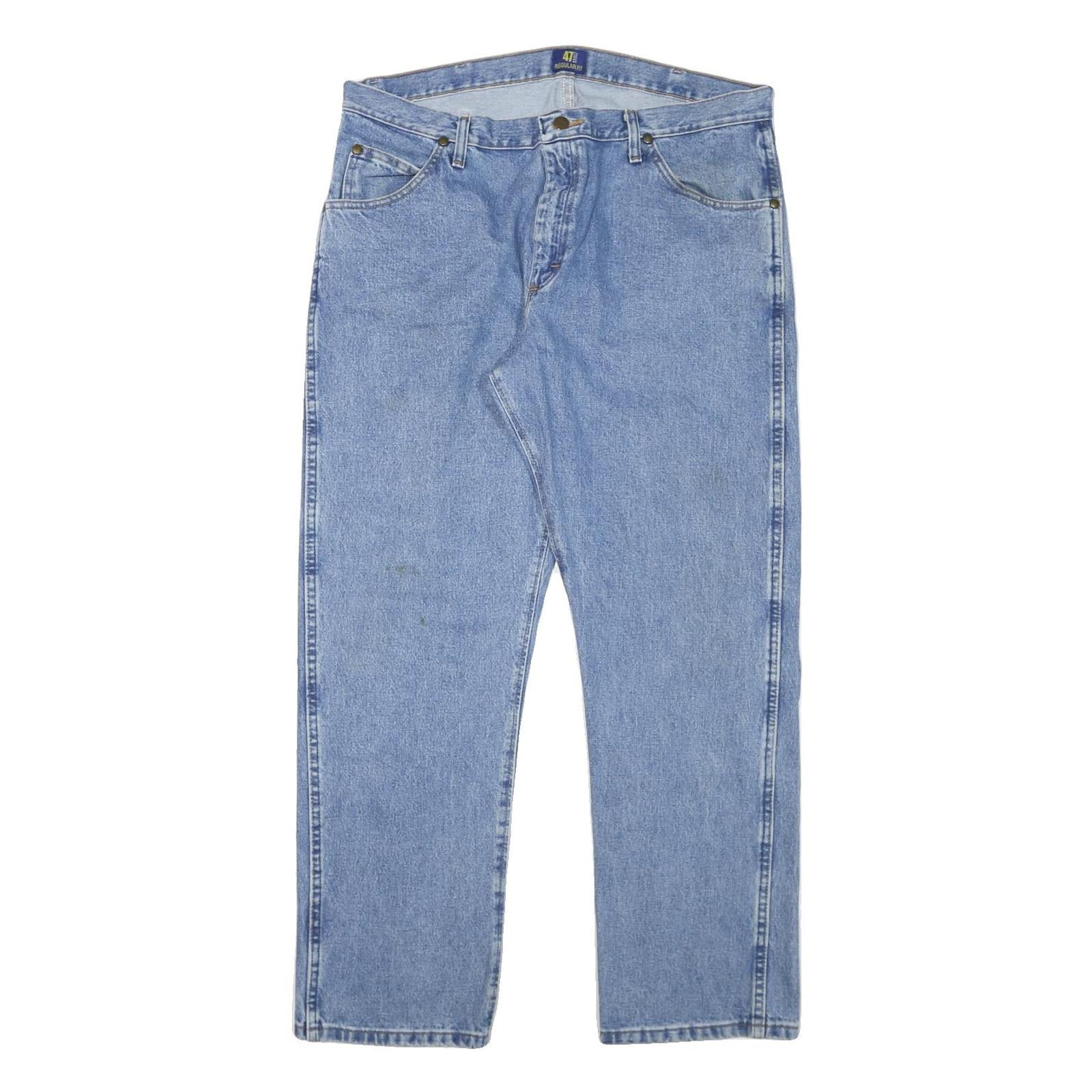 WRANGLER Mens Blue Regular Fit Straight Denim Jeans W37 L30 Classic Style Refurbished - N/A refurbished available on Cerqular