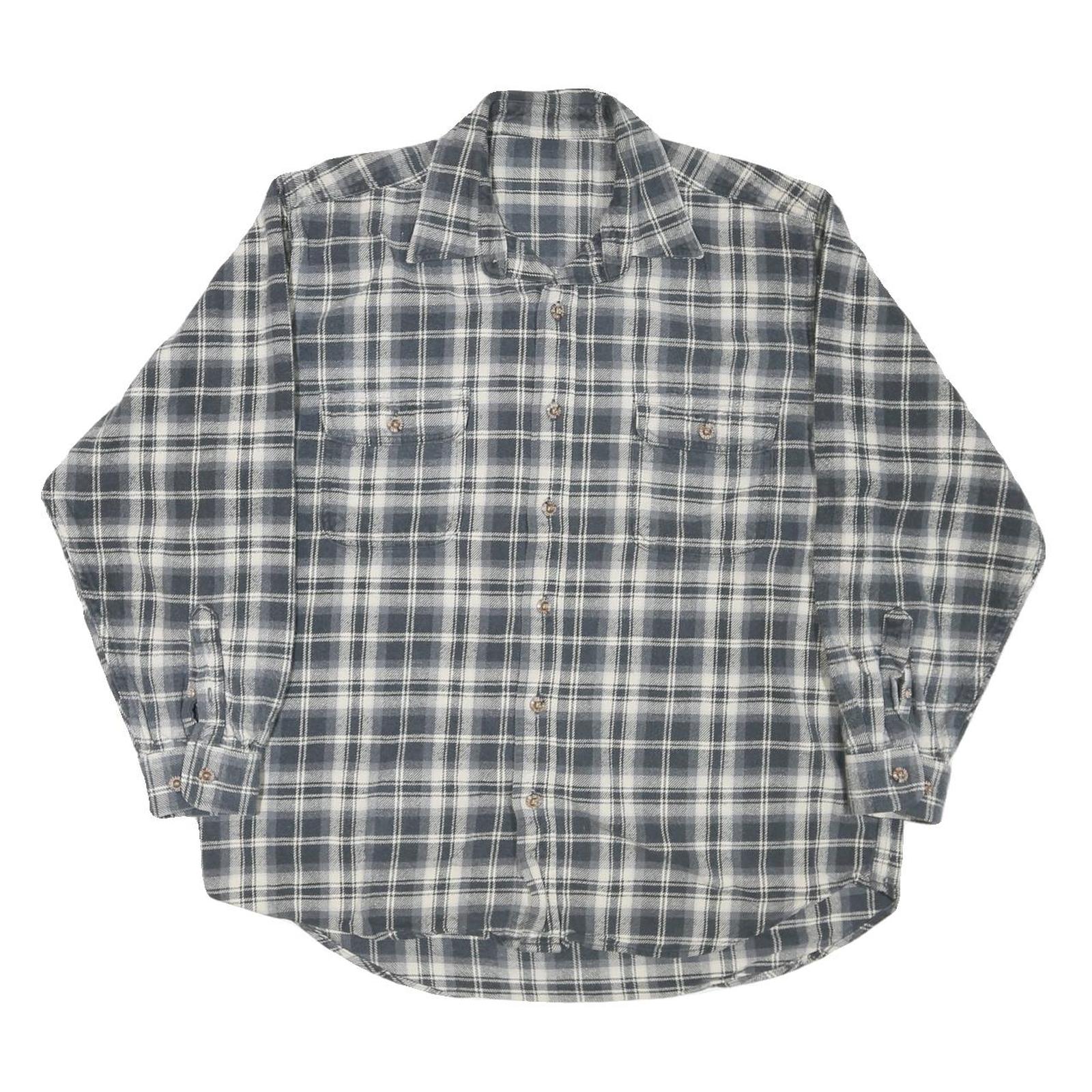 FIELD & STREAM Mens Grey & White Check Shirt XL Casual Cotton Blend Long Sleeve Refurbished - N/A refurbished available on Cerqular