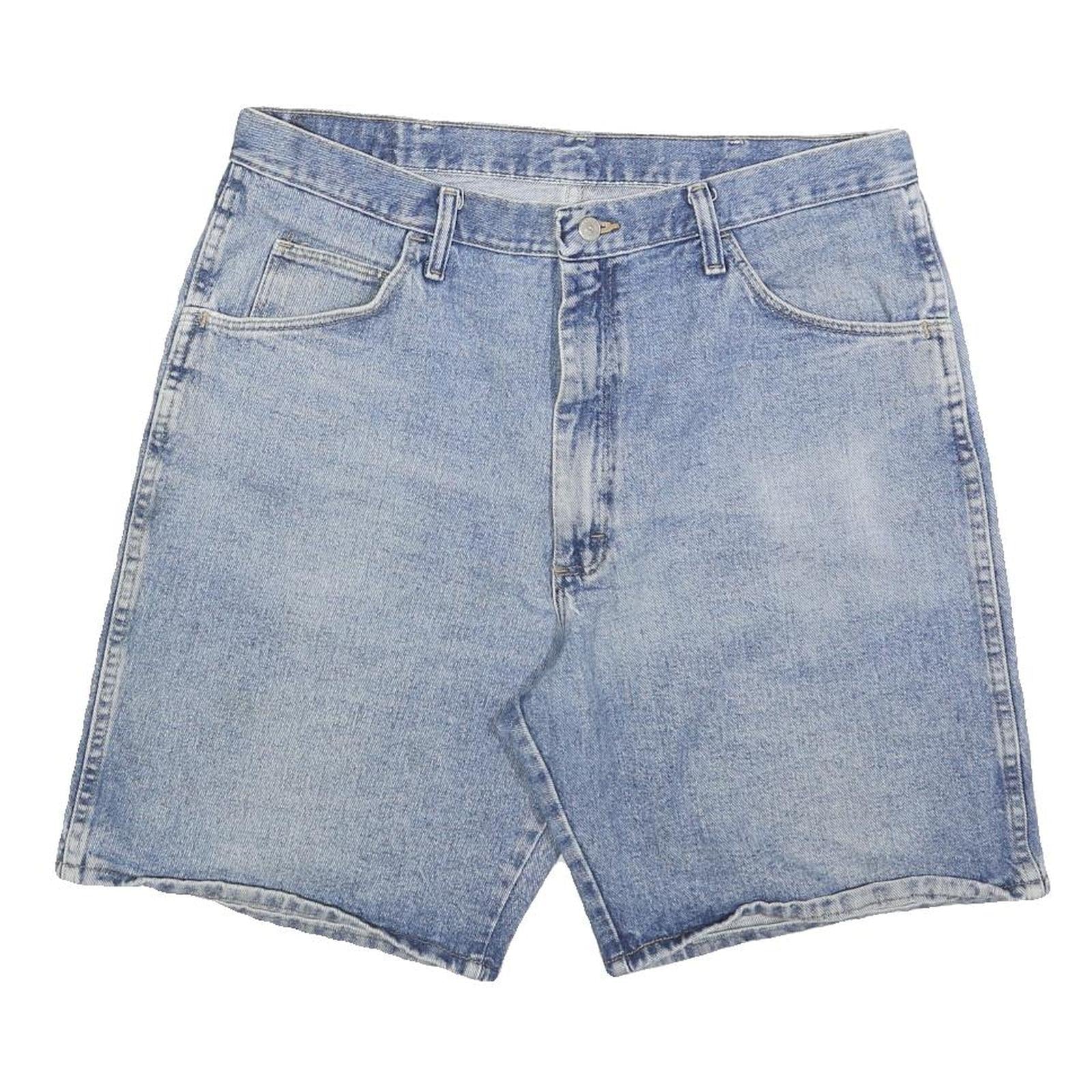 WRANGLER Mens Denim Blue Casual Shorts Size L W36 Summer Wear Refurbished - N/A refurbished available on Cerqular