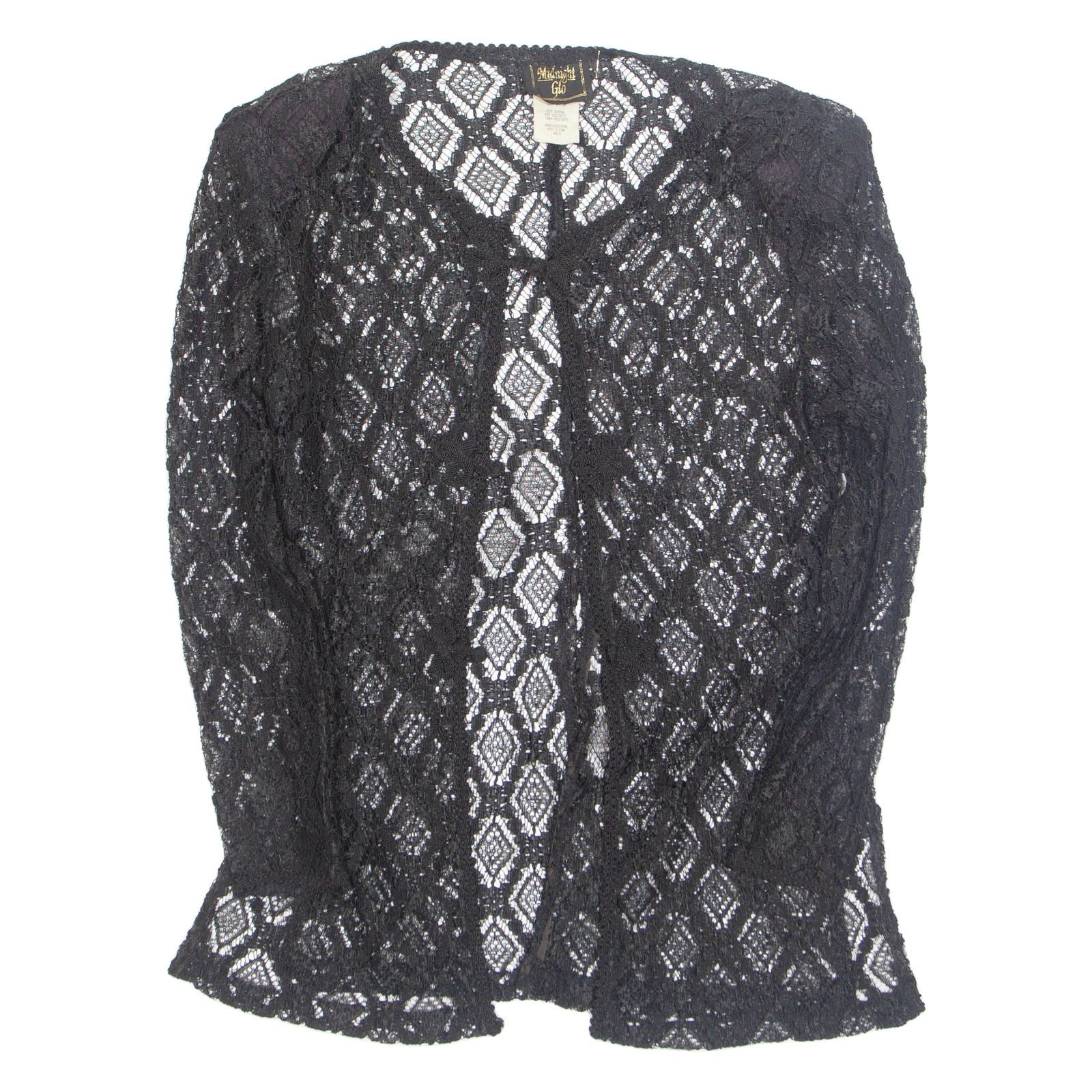 MIDNIGHT GLO Womens Kimono Blouse Black Long Sleeve Nylon M Refurbished - N/A refurbished available on Cerqular