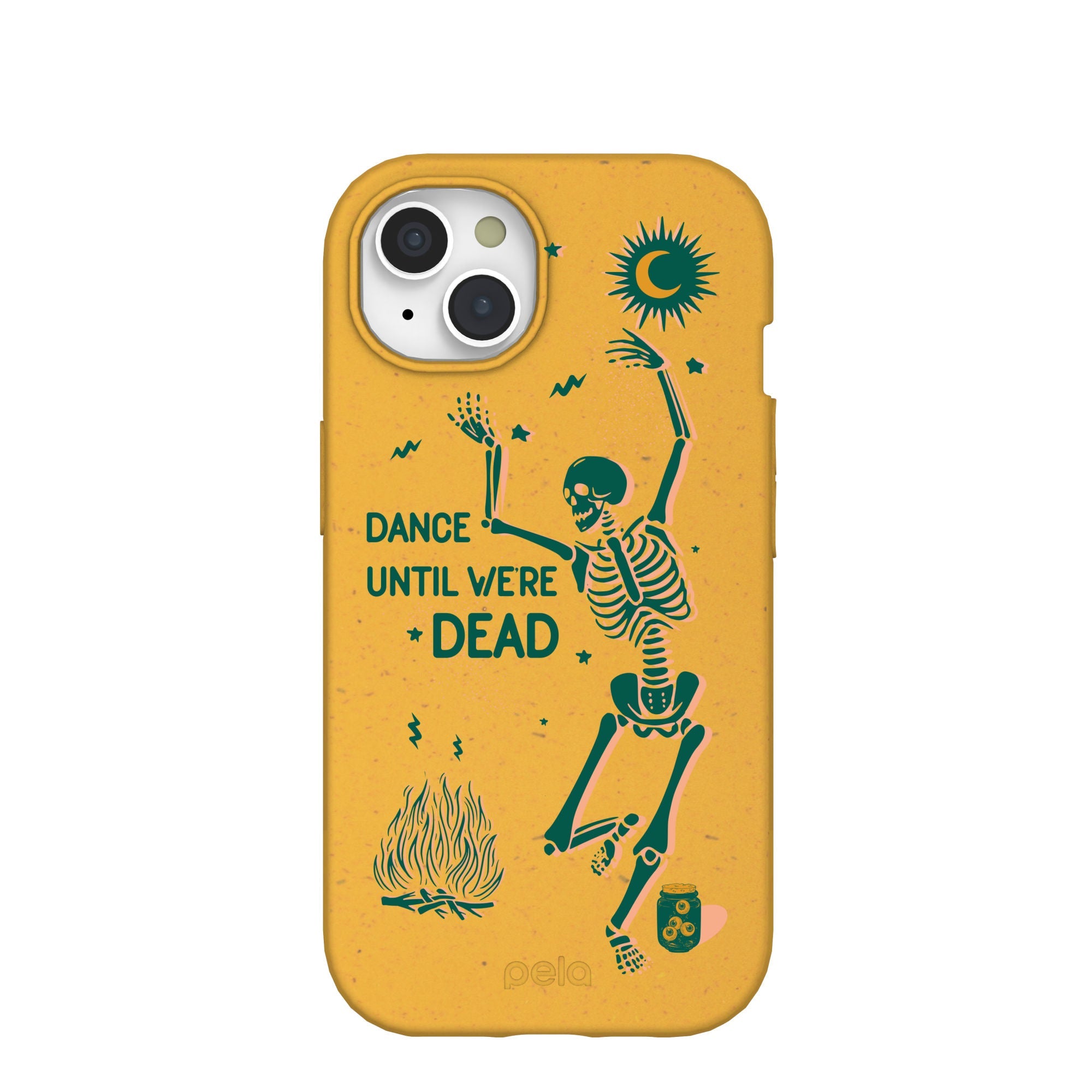 Honey Dancing Skeleton iPhone 15 Case Refurbished - Pela Case refurbished available on Cerqular