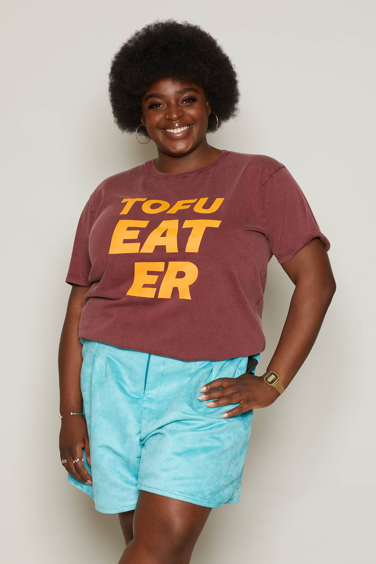 Tofu Eater T-Shirt (Burgundy) | size: 2XL Refurbished - N/A refurbished available on Cerqular
