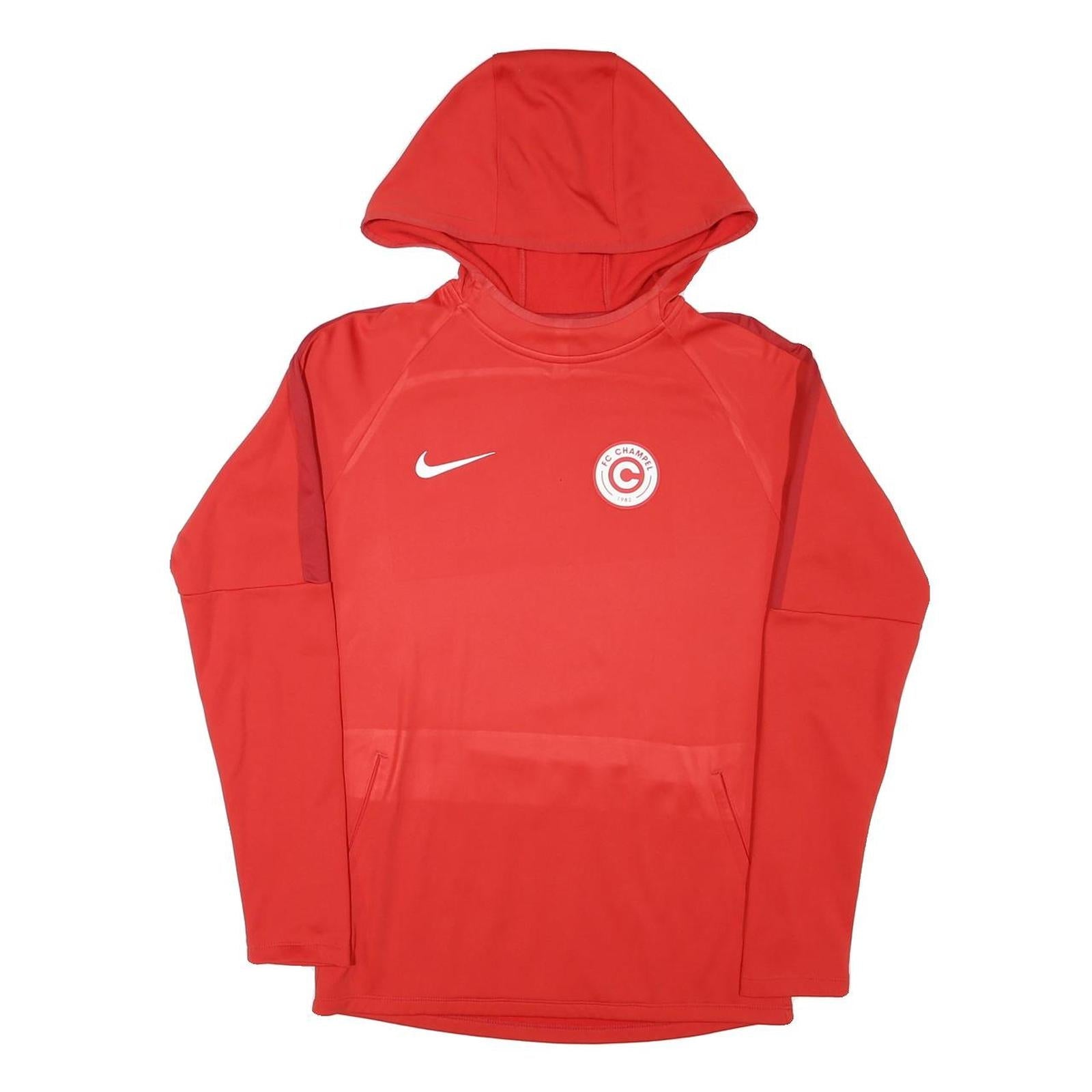 NIKE Mens Red FC Champer Hoodie S Polyester Blend Athletic Sweatshirt Refurbished - N/A refurbished available on Cerqular