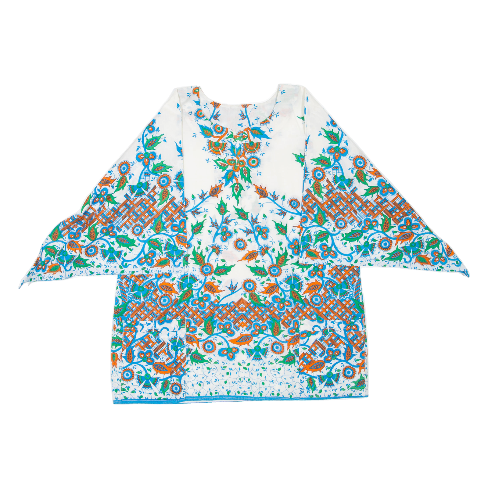 Womens Printed Top Blue Long Sleeve Crazy Pattern XL Refurbished - N/A refurbished available on Cerqular