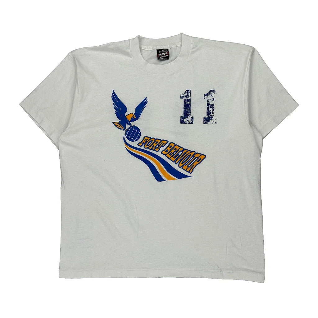 Fort Belvoir Fruit Of The Loom Graphic T-Shirt - XL White Cotton Blend Refurbished - Thrifted (note: this is a term often used to describe second- refurbished available on Cerqular