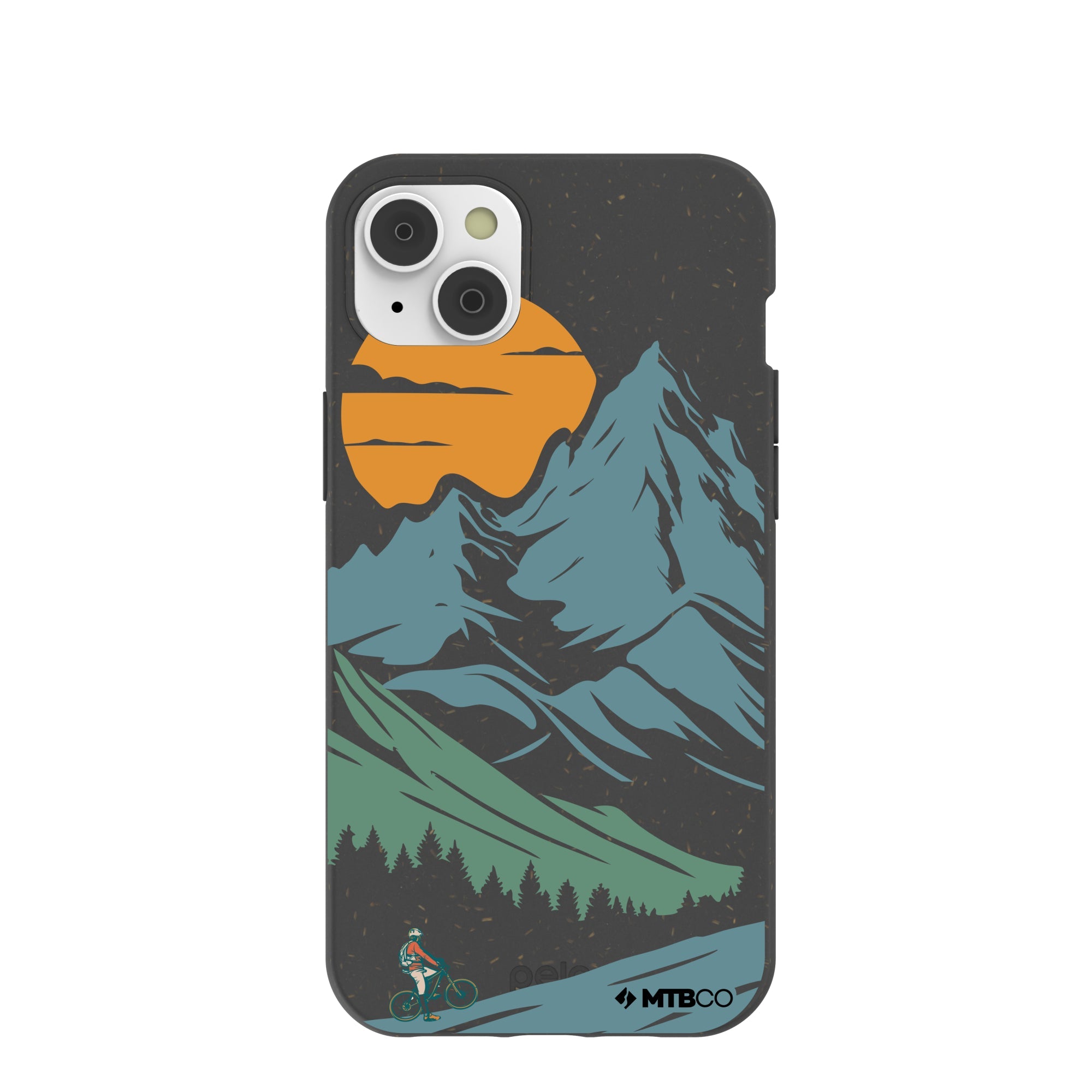Black Vintage Peaks MTBCO iPhone 14 Plus Case Refurbished - Pela Case refurbished available on Cerqular