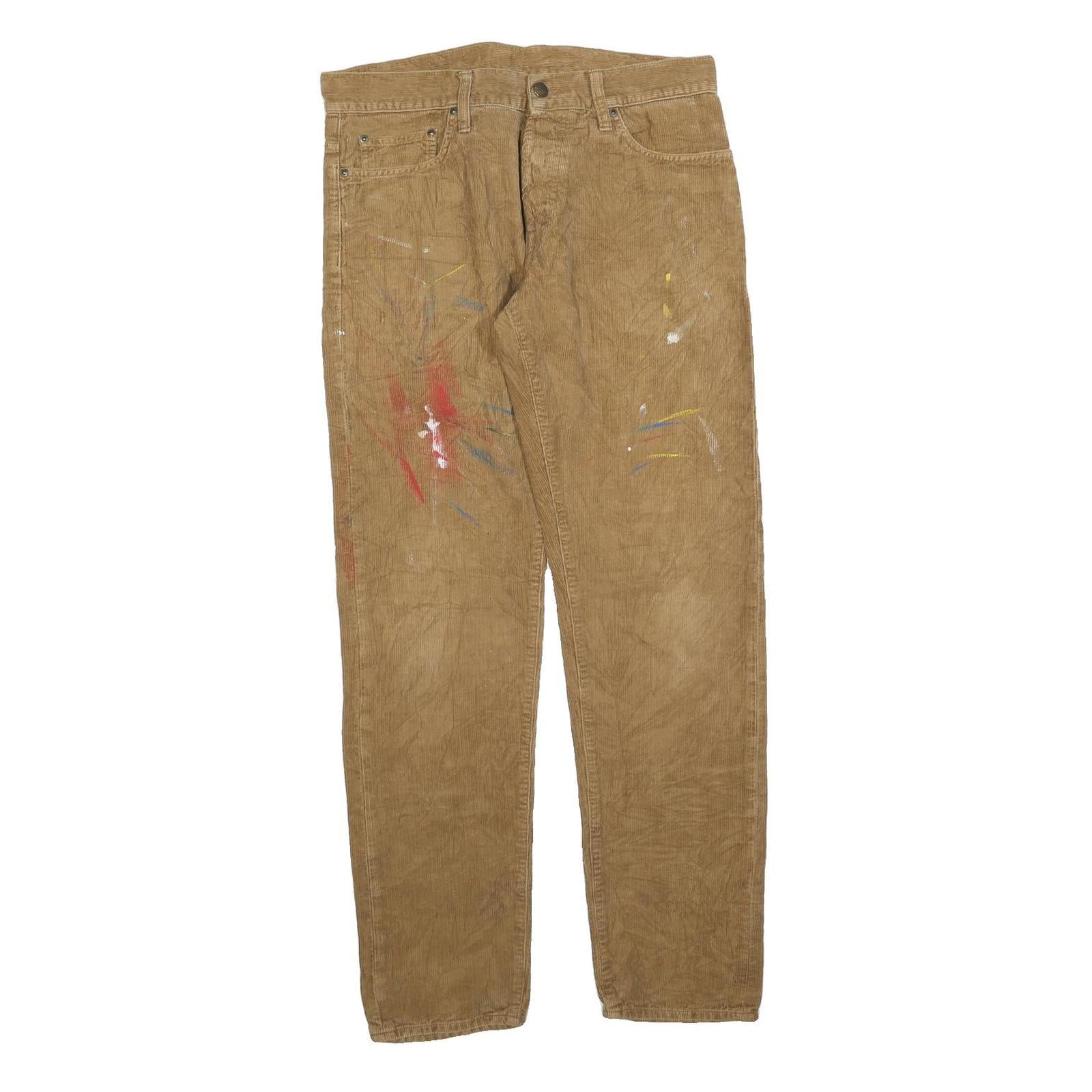 CARHARTT Mens Slim Fit Brown Cotton Blend Trousers W31 L32 Workwear Refurbished - N/A refurbished available on Cerqular