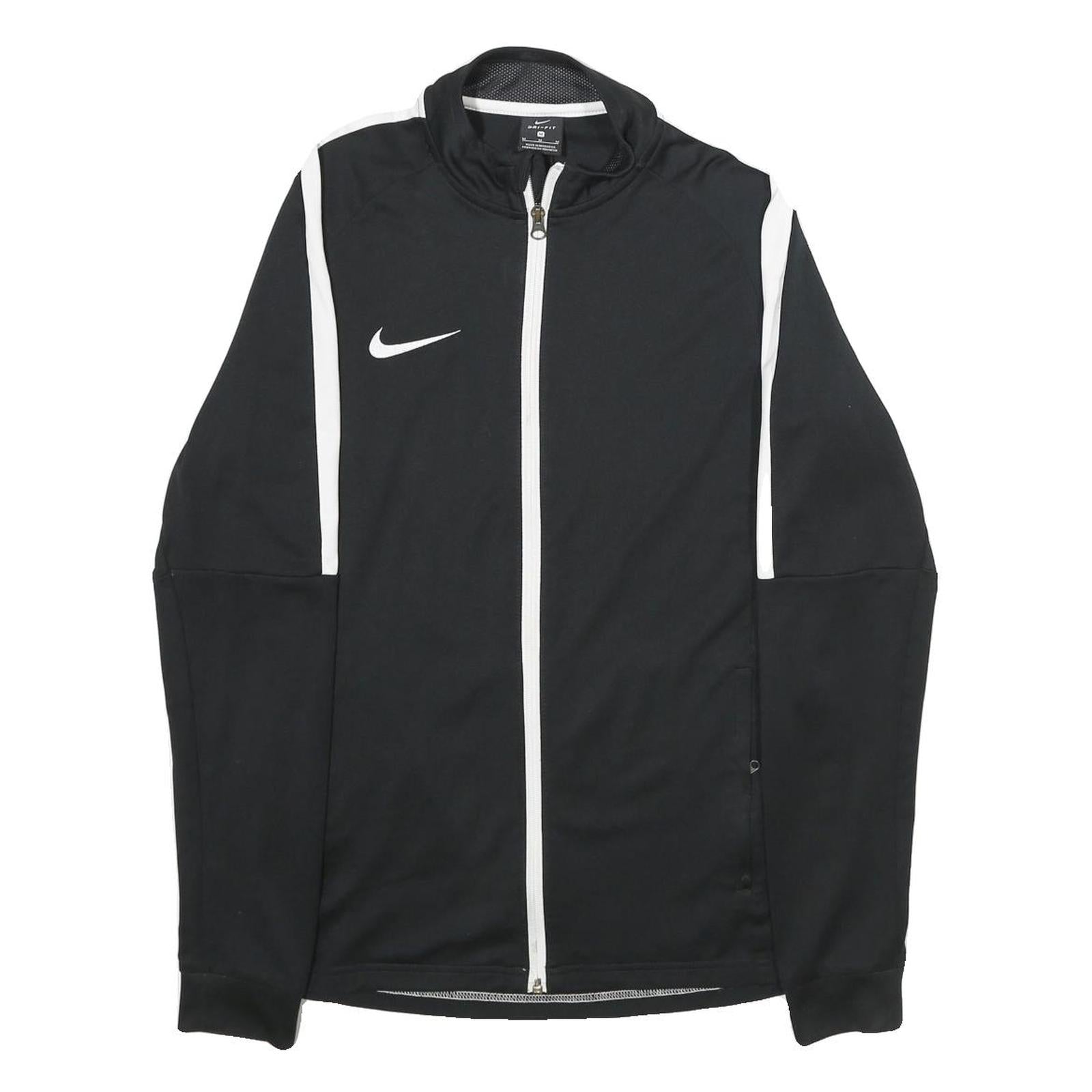 NIKE Mens Black & White Zip Up Jacket M Polyester Sportswear Track Top Refurbished - N/A refurbished available on Cerqular