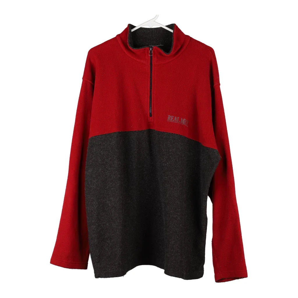 Real Men Unbranded Fleece - 2XL Red Polyester Blend Refurbished - Thrifted (note: this is a term often used to describe second- refurbished available on Cerqular