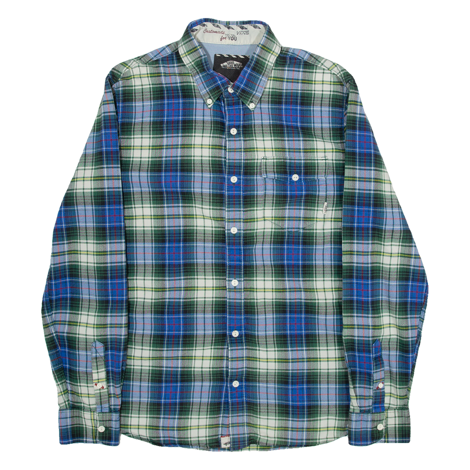 VANS Mens Shirt Blue Check Long Sleeve M Refurbished - N/A refurbished available on Cerqular