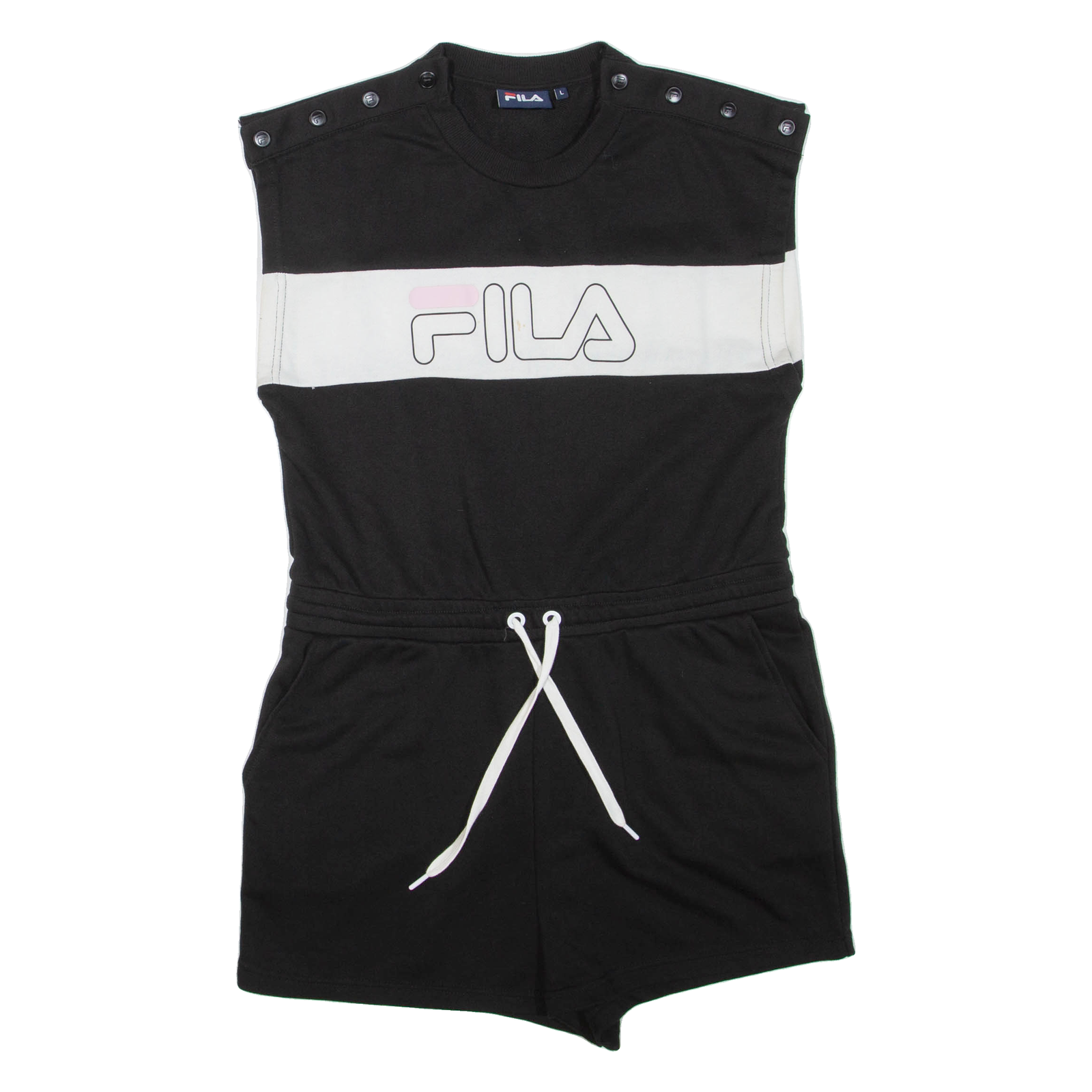 FILA Womens Playsuit Black Wide-Leg L Refurbished - N/A refurbished available on Cerqular