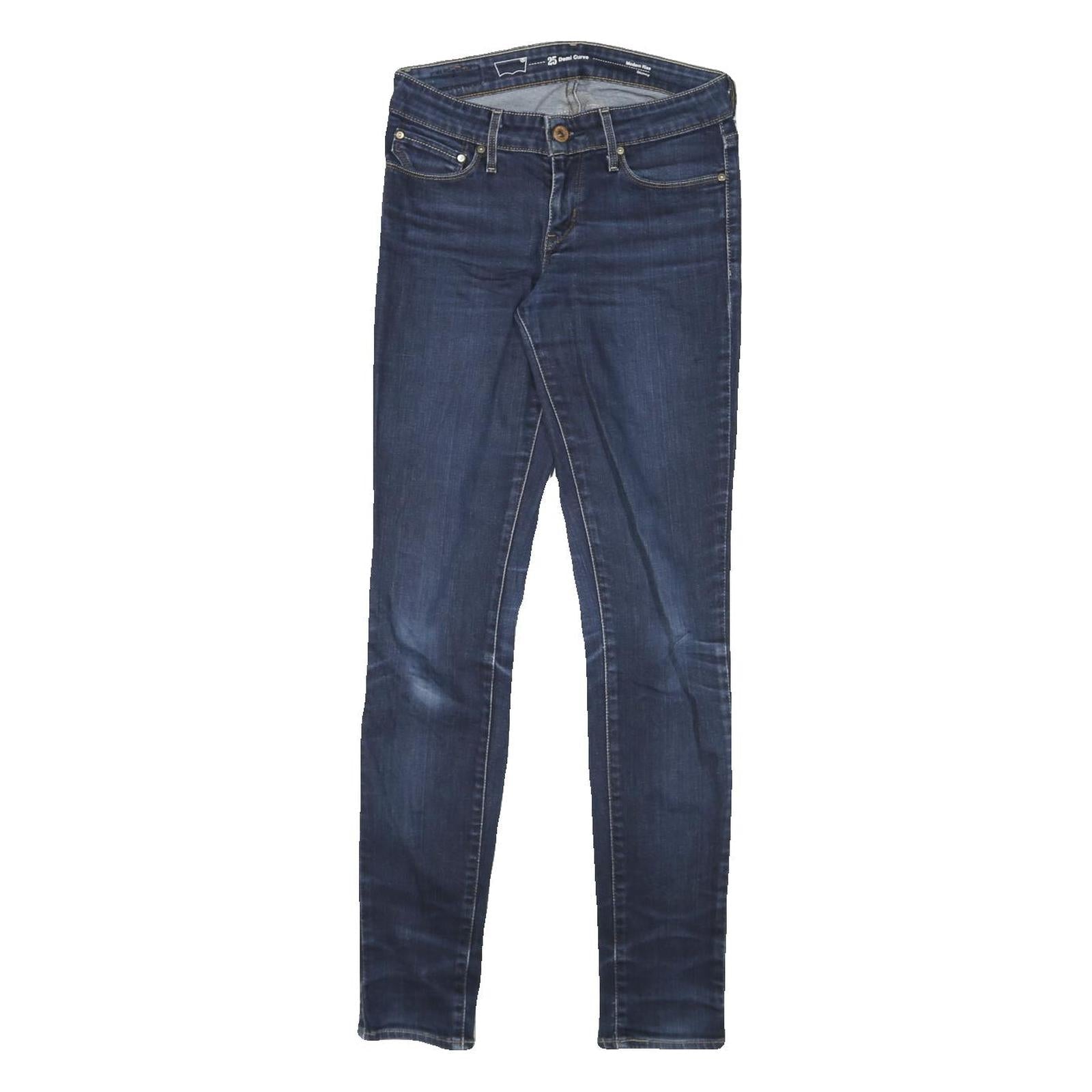 LEVI'S Womens Slim Skinny Denim Medium Blue W25 L29 Cotton Blend Zip Jeans Refurbished - N/A refurbished available on Cerqular