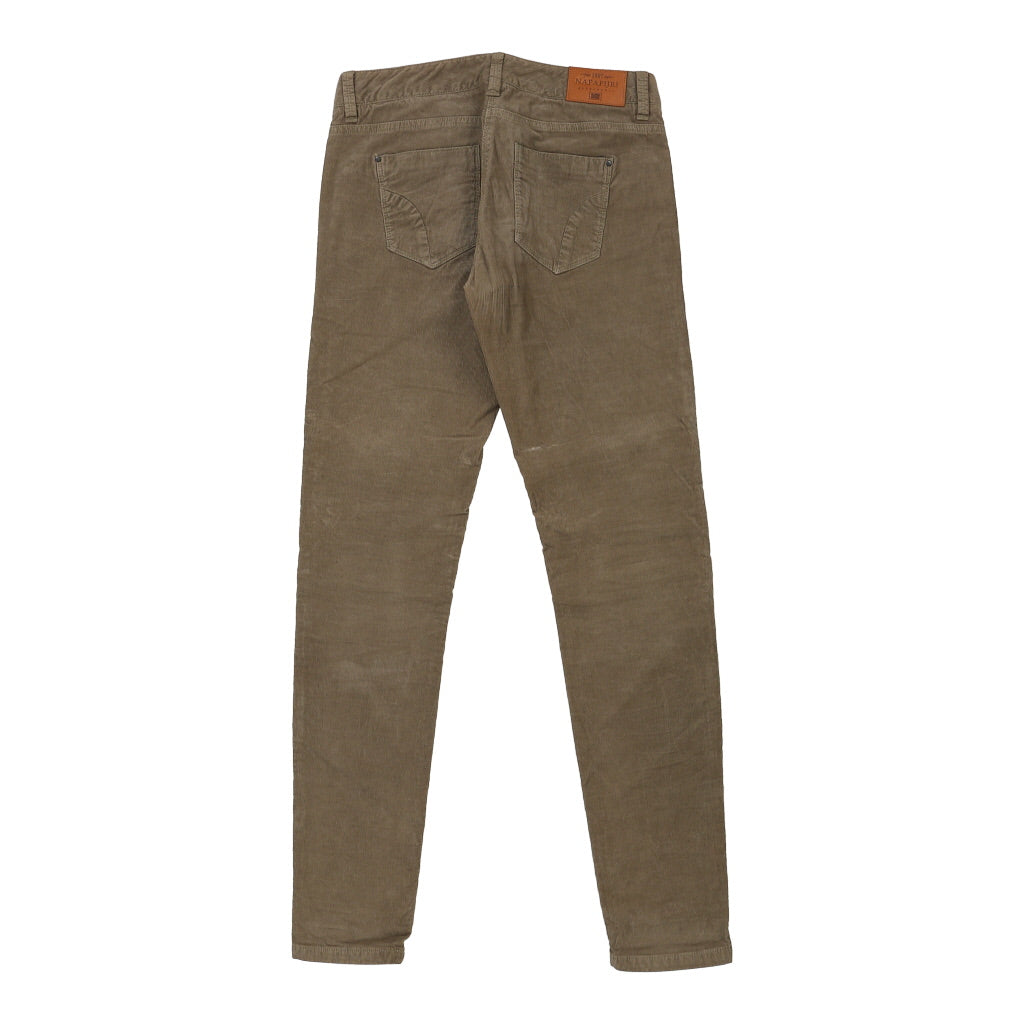 Napapijri Cord Trousers - 30W UK 8 Khaki Cotton | Size: UK 8 Refurbished - Thrifted (note: this is a term often used to describe second- refurbished available on Cerqular