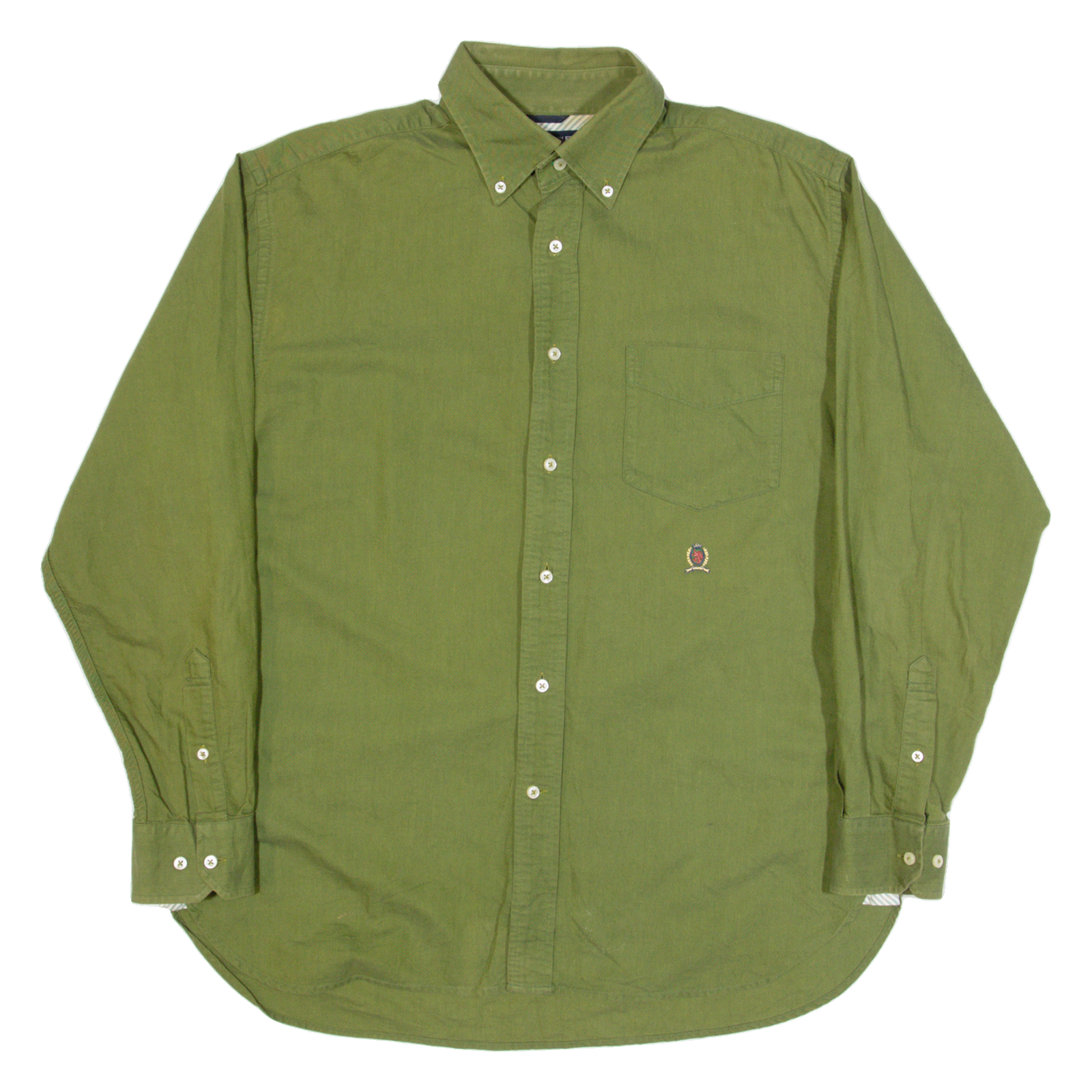 TOMMY HILFIGER Mens Plain Shirt Green Long Sleeve M Refurbished - N/A refurbished available on Cerqular