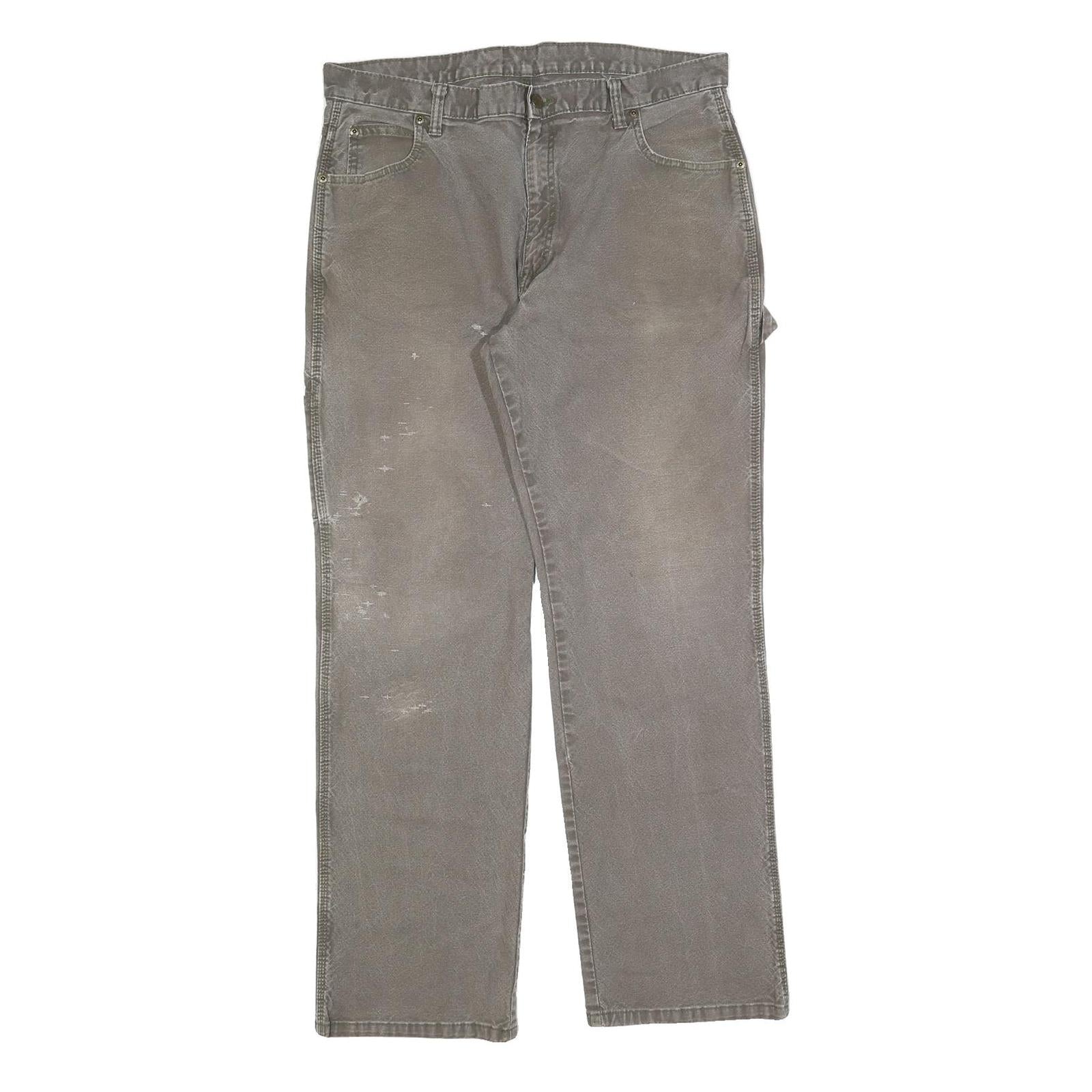 DICKIES Mens Cotton Blend Grey Relaxed Straight Trousers W36 L31 Workwear Zip Refurbished - N/A refurbished available on Cerqular