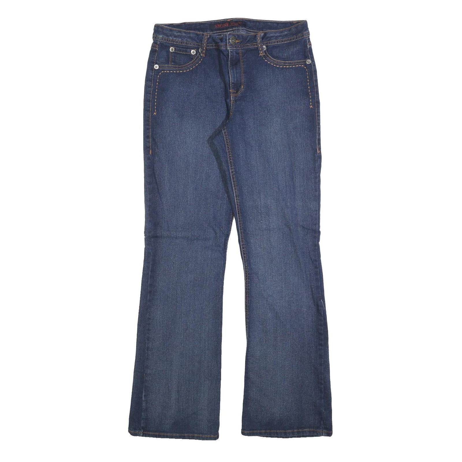 STONE Womens Regular Fit Blue Jeans Denim W32 L32 Stylish Comfort Zip Closure Refurbished - N/A refurbished available on Cerqular