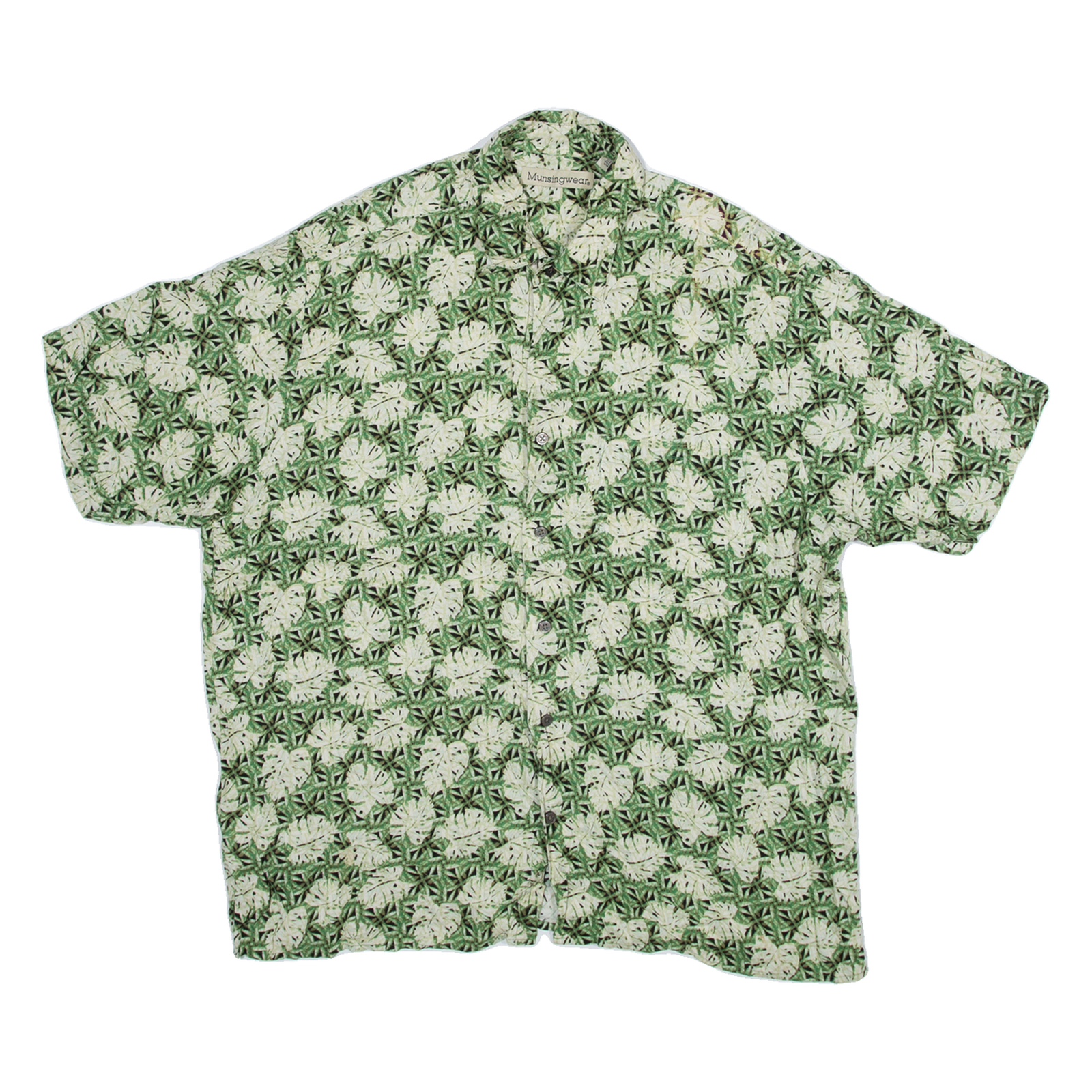 MUNSINGWEAR Mens Hawaiian Shirt Green Floral L Refurbished - N/A refurbished available on Cerqular
