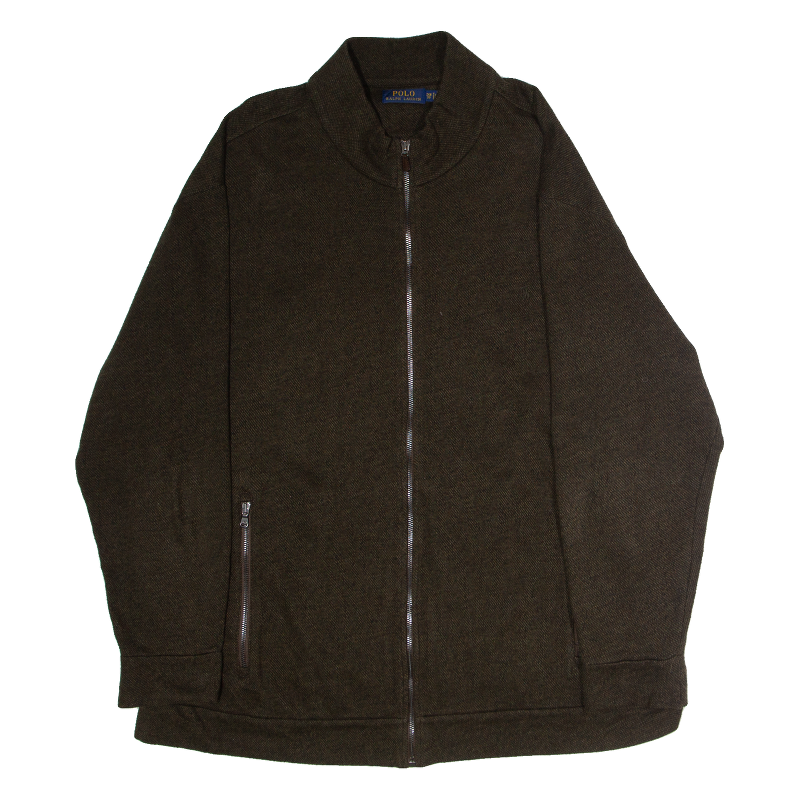 POLO RALPH LAUREN Mens Cardigan Brown High Neck Tight Knit 2XL Refurbished - N/A refurbished available on Cerqular